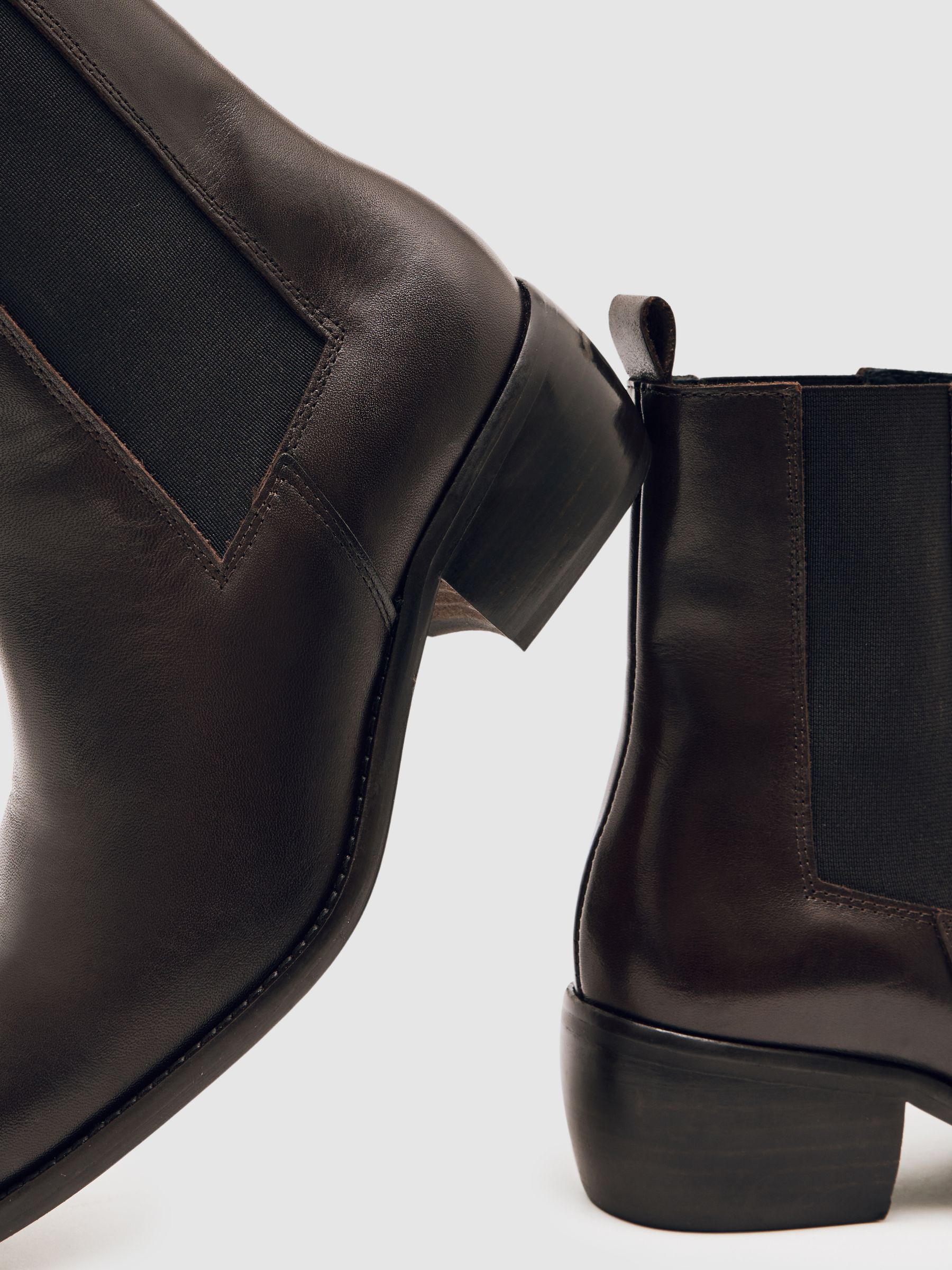 Leather Chelsea Boots in Chocolate Brown - image 2