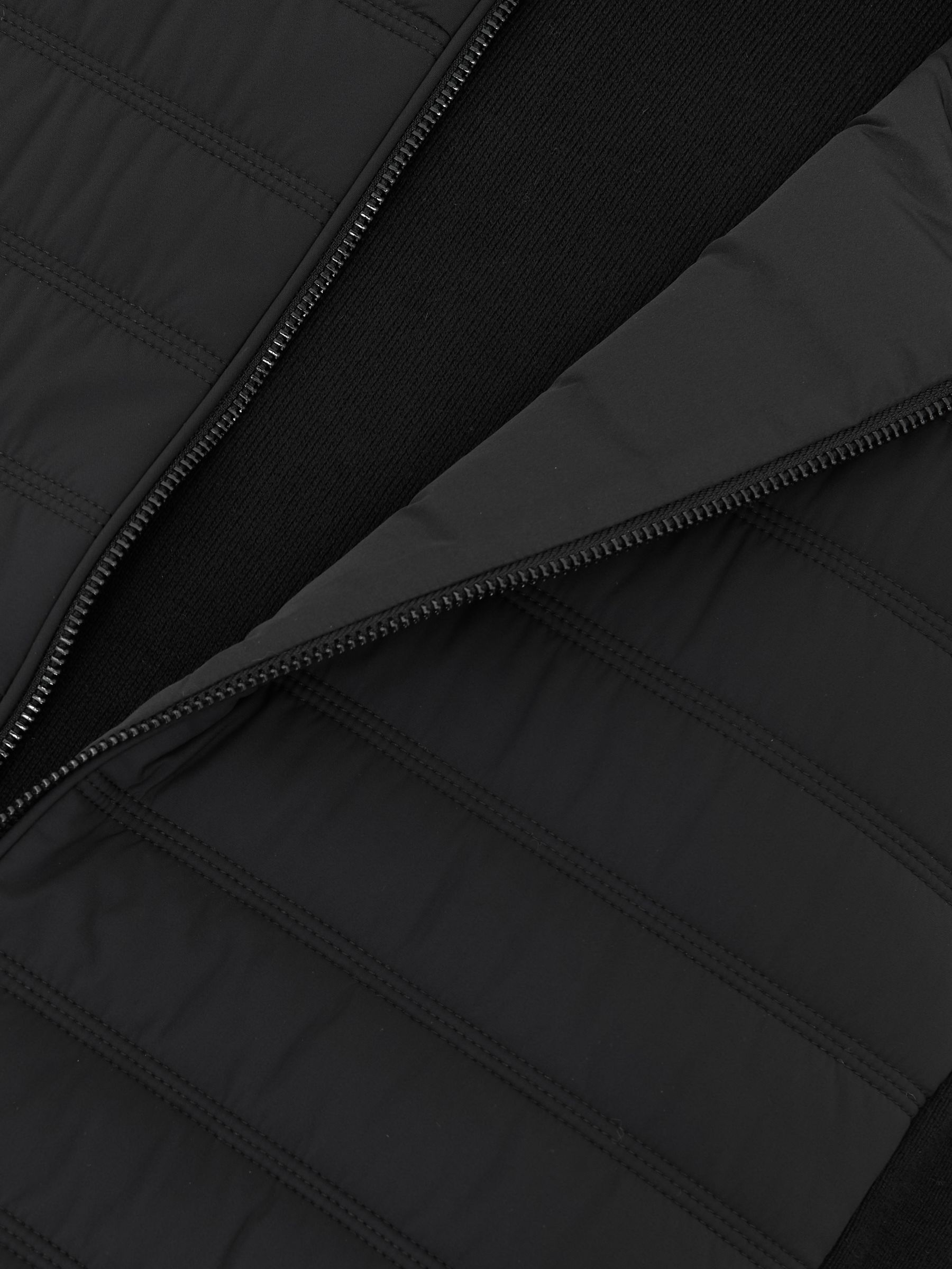 Funnel-Neck Quilted Knit Gilet in Black - Image 7 of 7