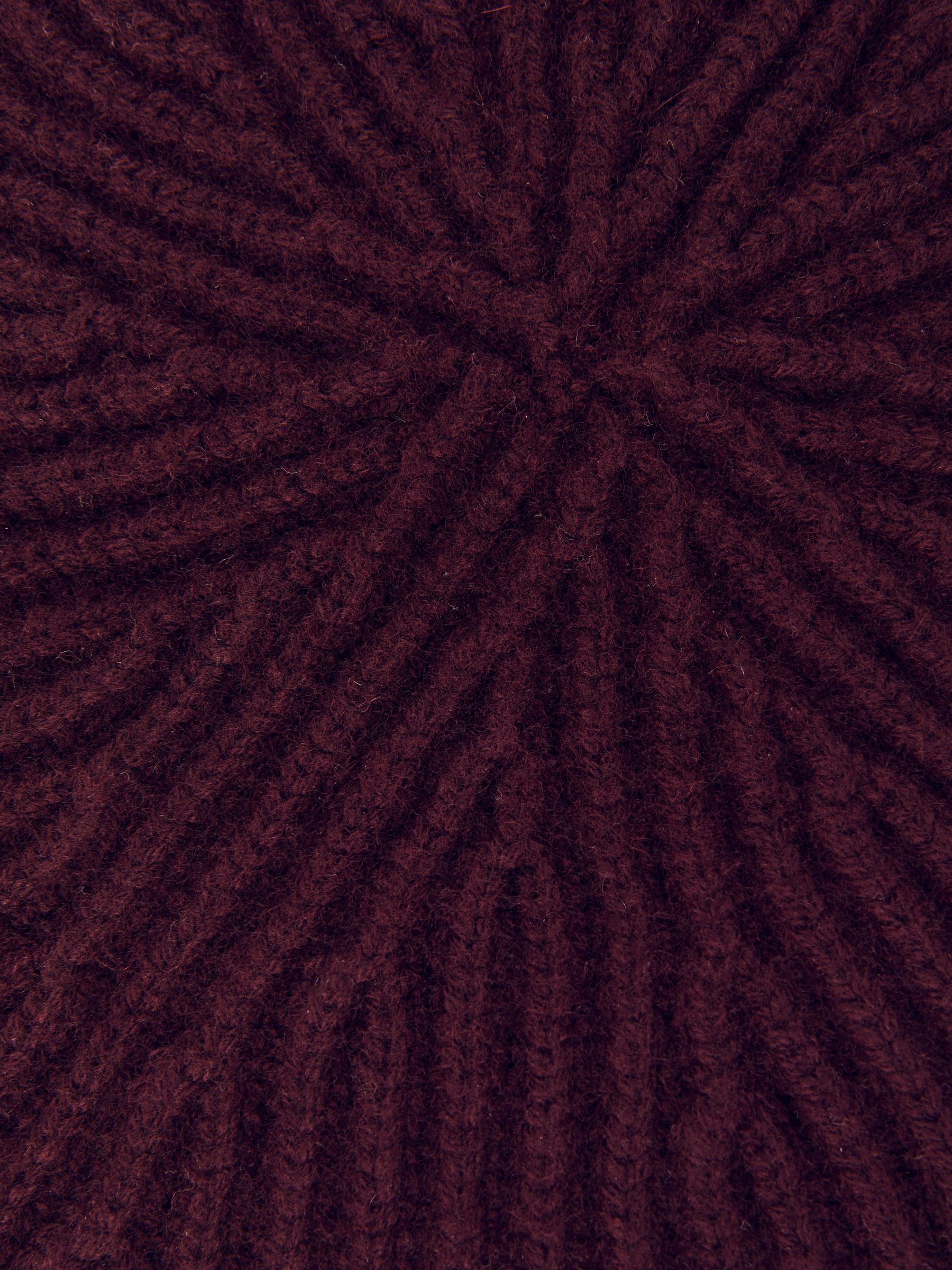 Wool Blend Rib Knit Beret With Cashmere in Berry - Image 5 of 5