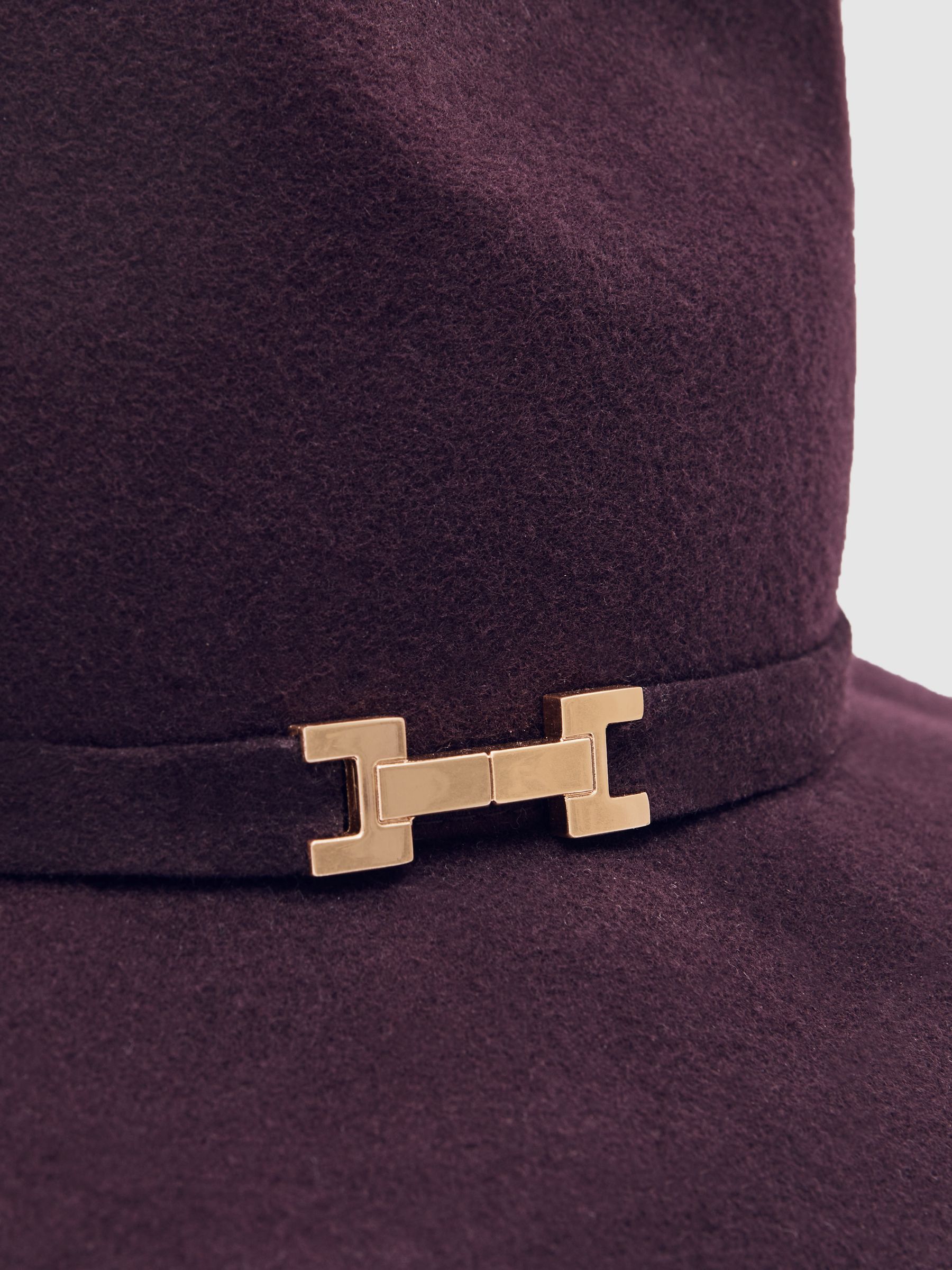 Wool Fedora Hat in Burgundy - Image 3 of 3