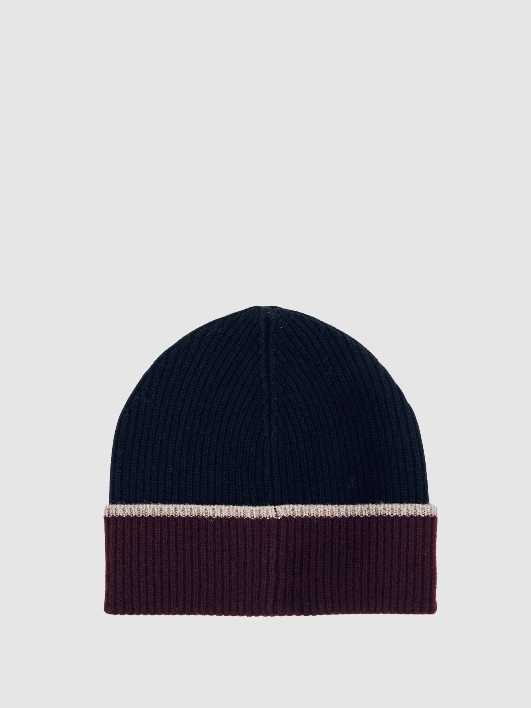 Wool-Blend Tipped Beanie in Navy - Image 4 of 5