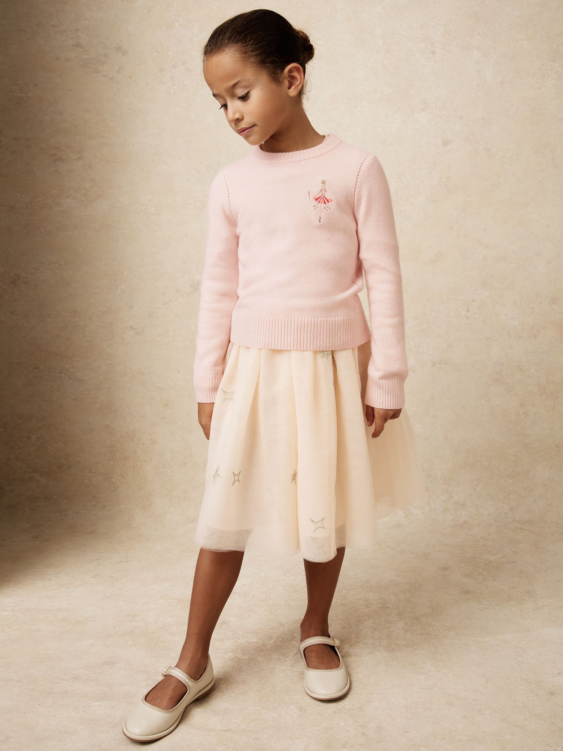Wool-Blend Ballerina Jumper With Cashmere in Pink - Image 3 of 4