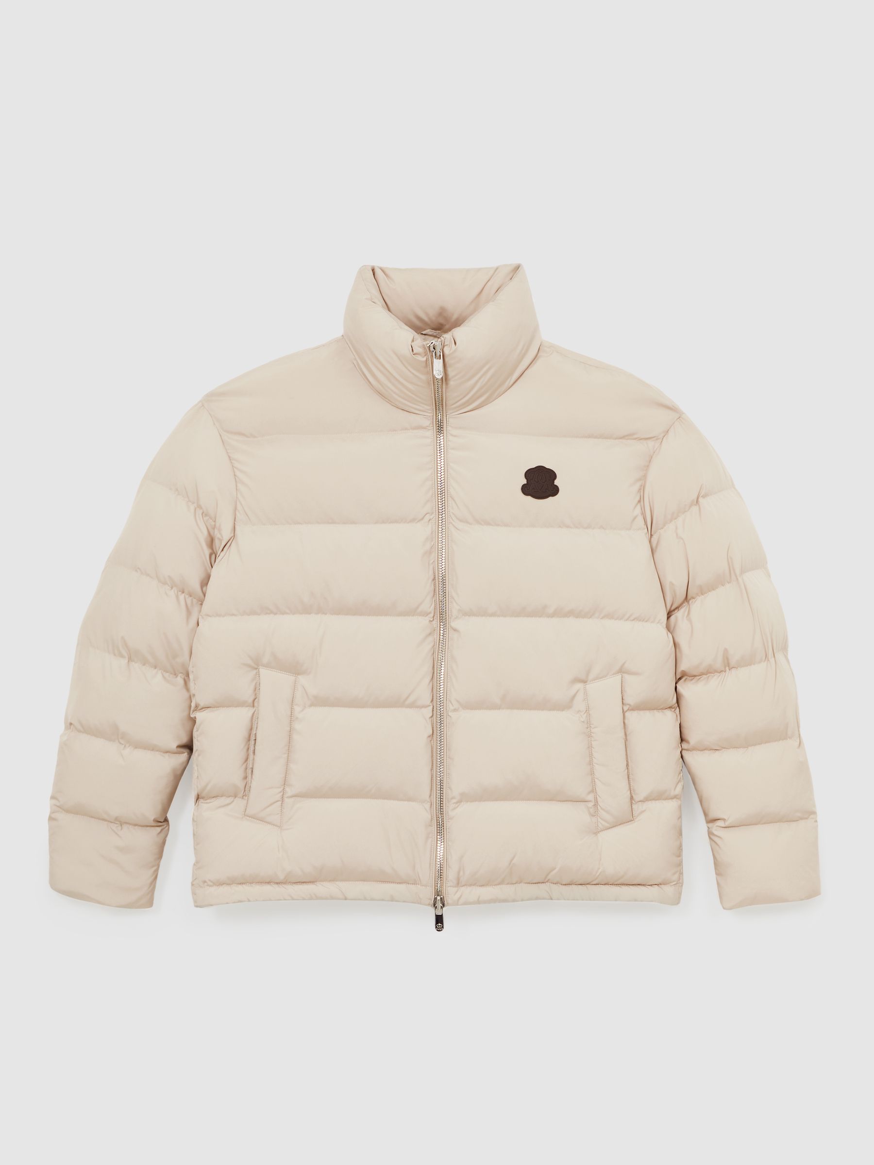 Monogram Quilted Relaxed Puffer Jacket in Stone - image 1