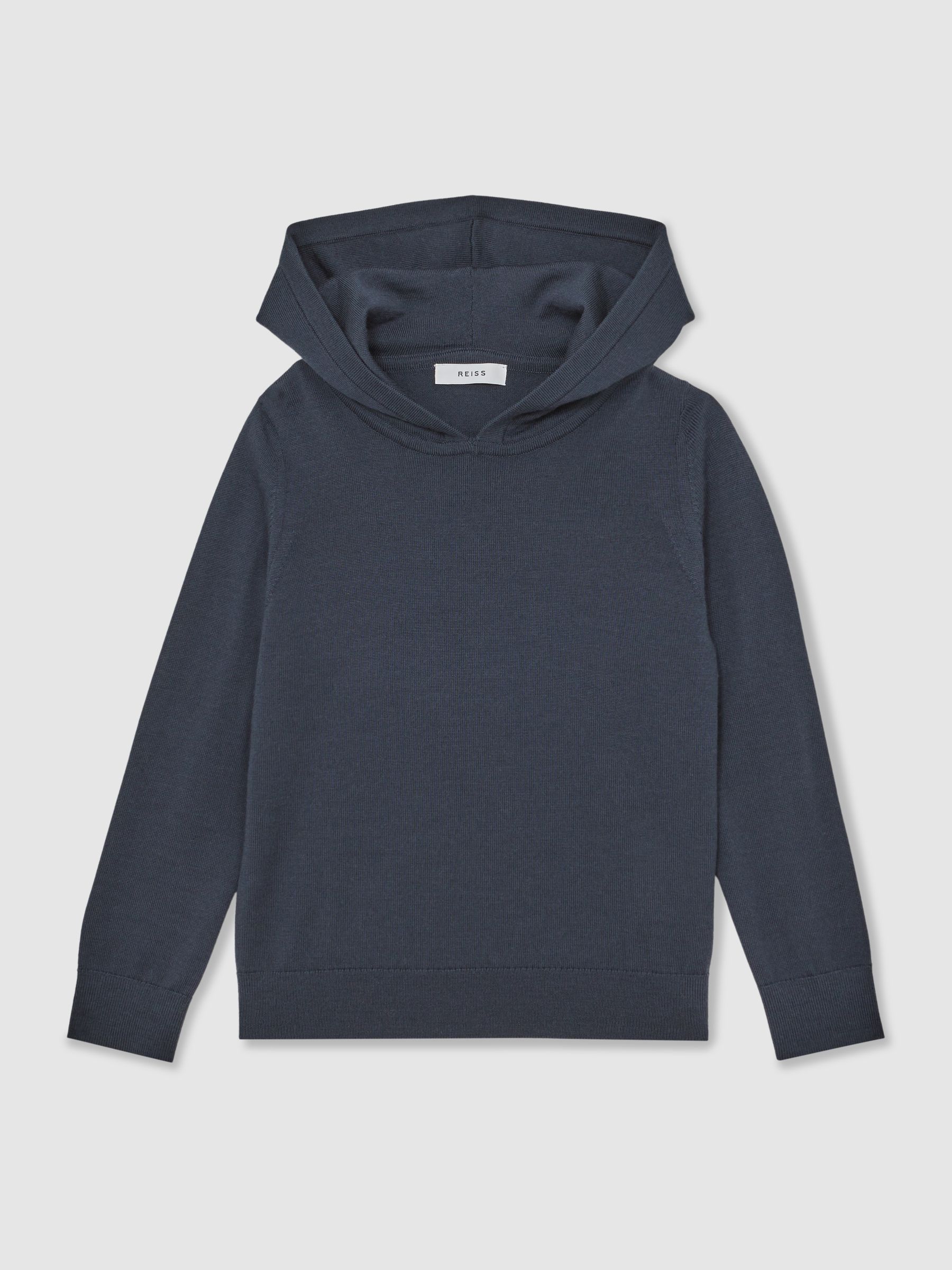 3-9 yrs Merino Wool Hoodie in Midnight Navy - Image 2 of 4