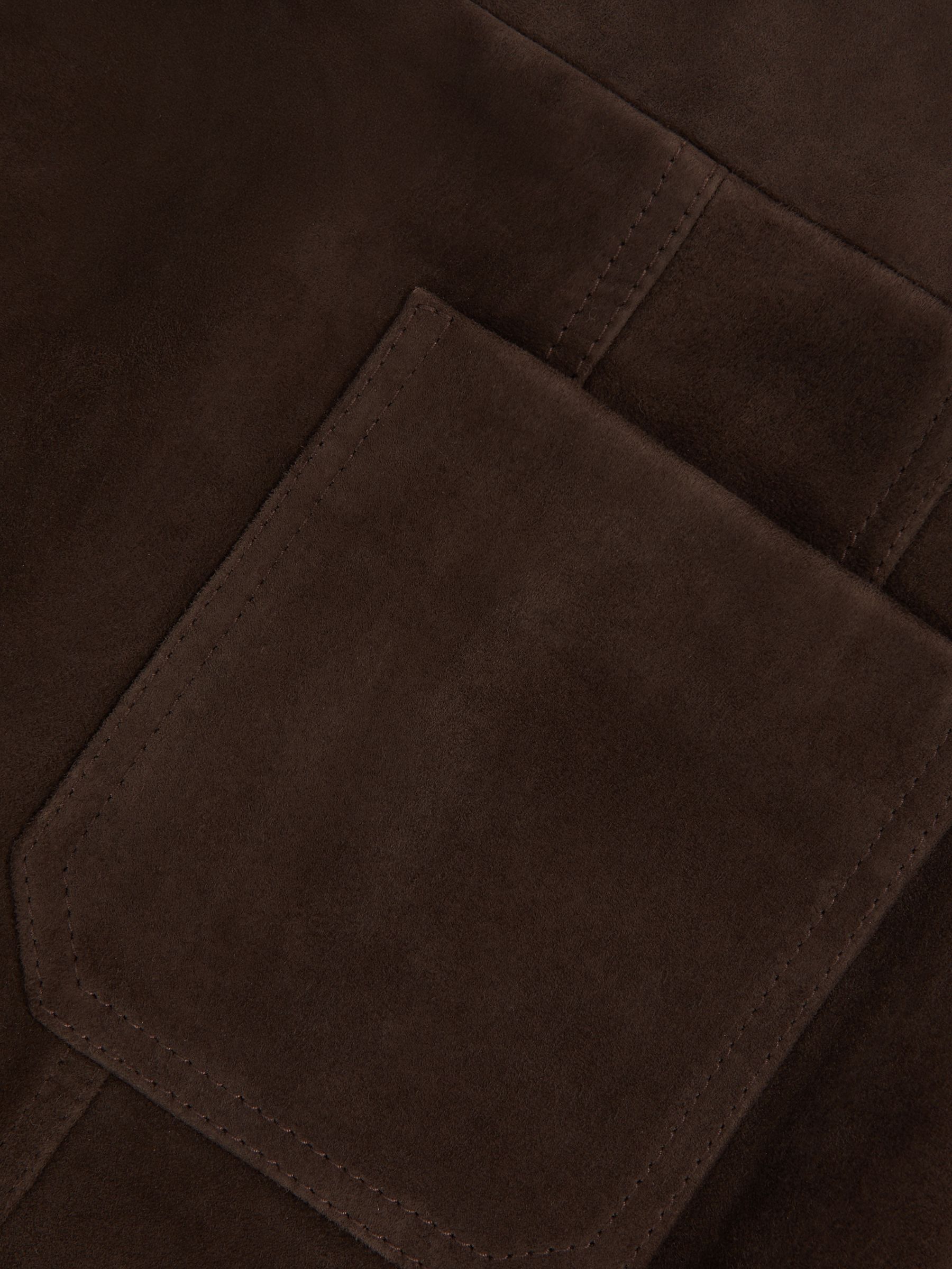 Suede Patch-Pocket Mini Skirt in Chocolate Brown - image 4