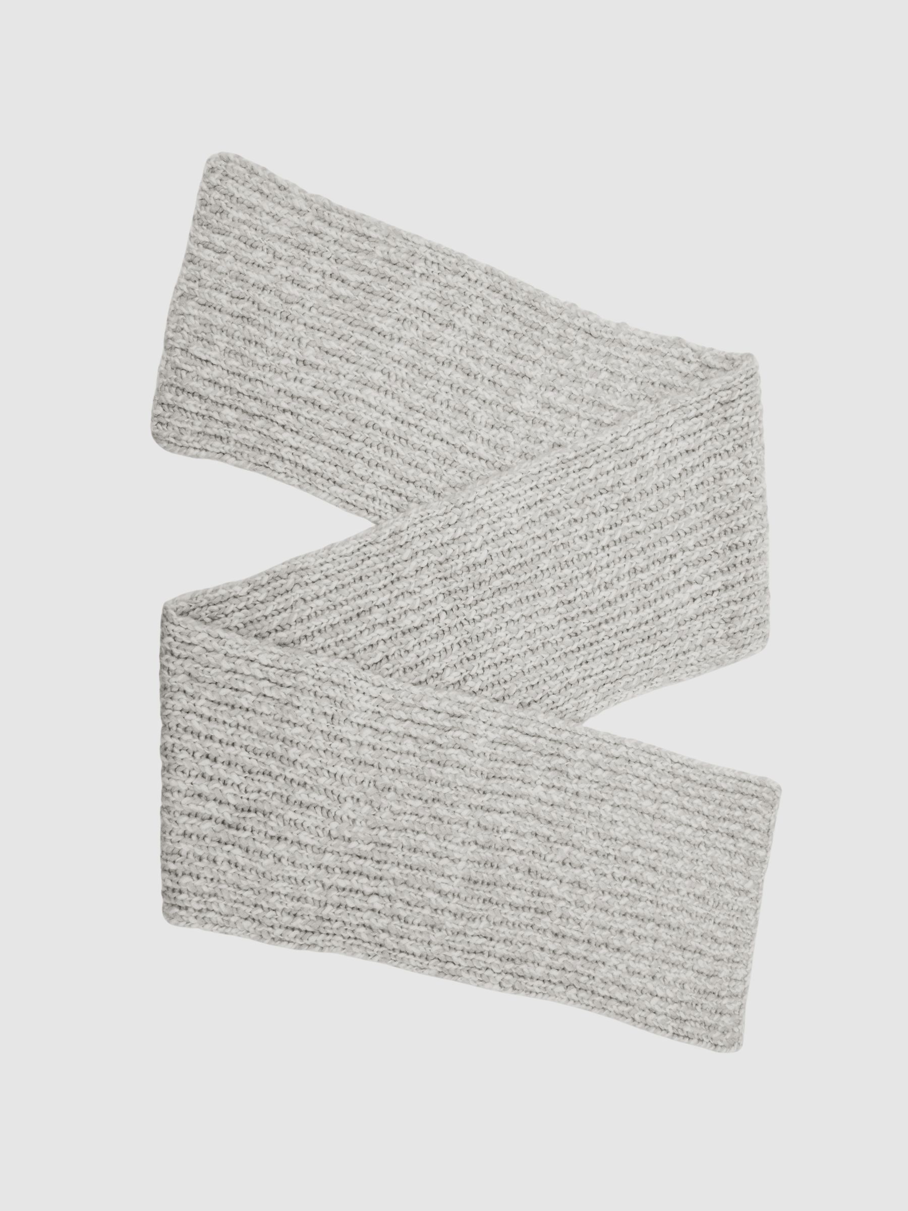Rib-Knit Marl Scarf with Wool in Grey Marl - Image 1 of 6