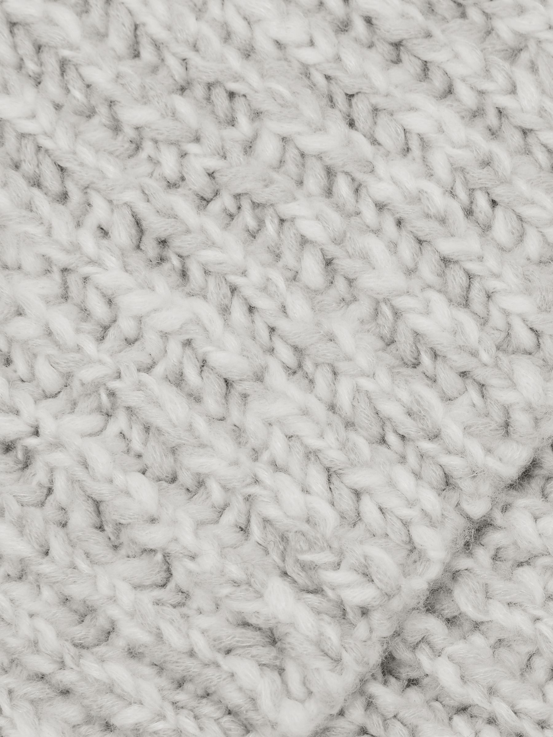 Rib-Knit Marl Scarf with Wool in Grey Marl - Image 4 of 6