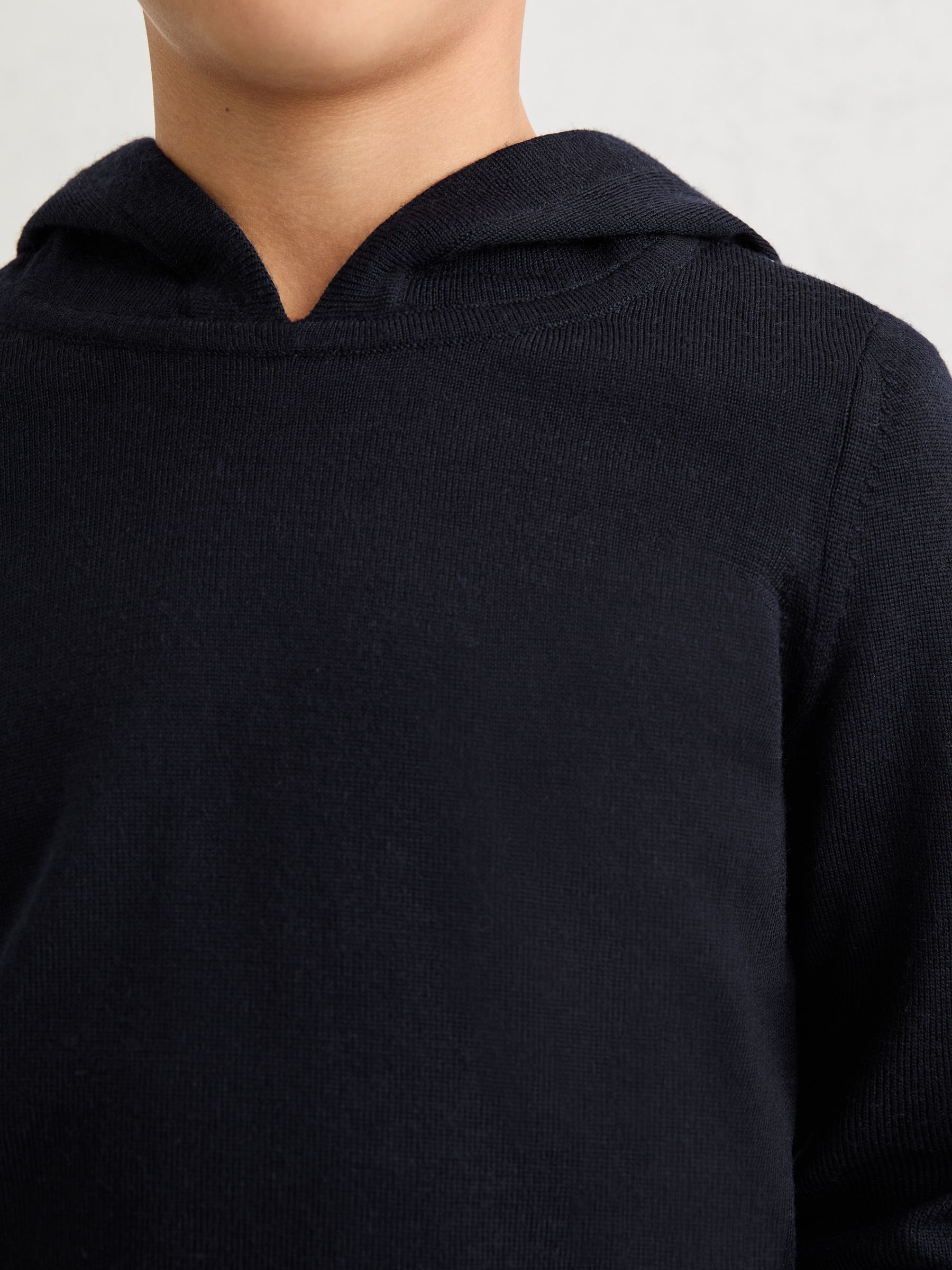 Merino Wool Hoodie in Navy - Image 4 of 5