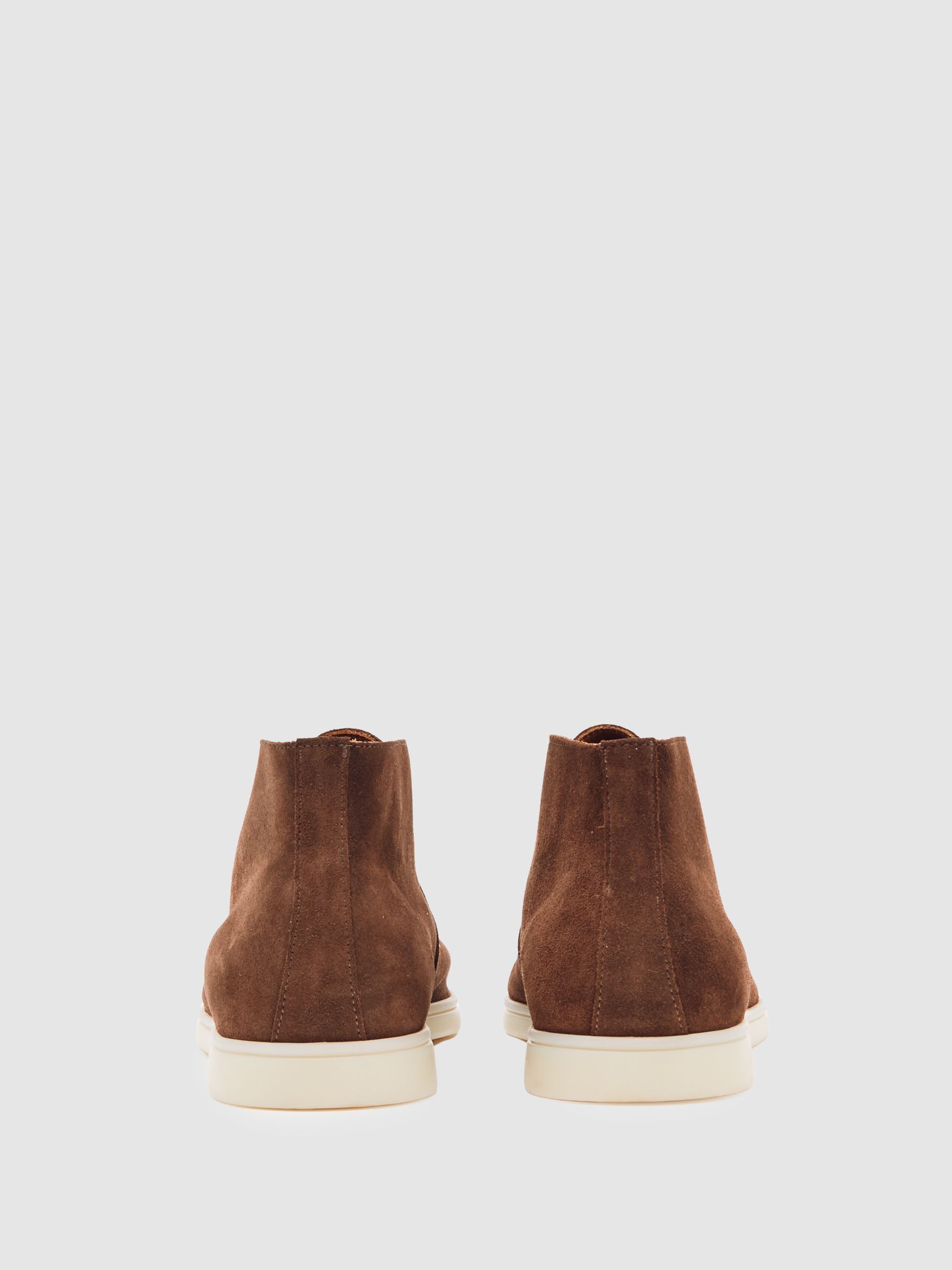 Suede Lace-Up Chukka Boots in Chocolate Brown - image 4