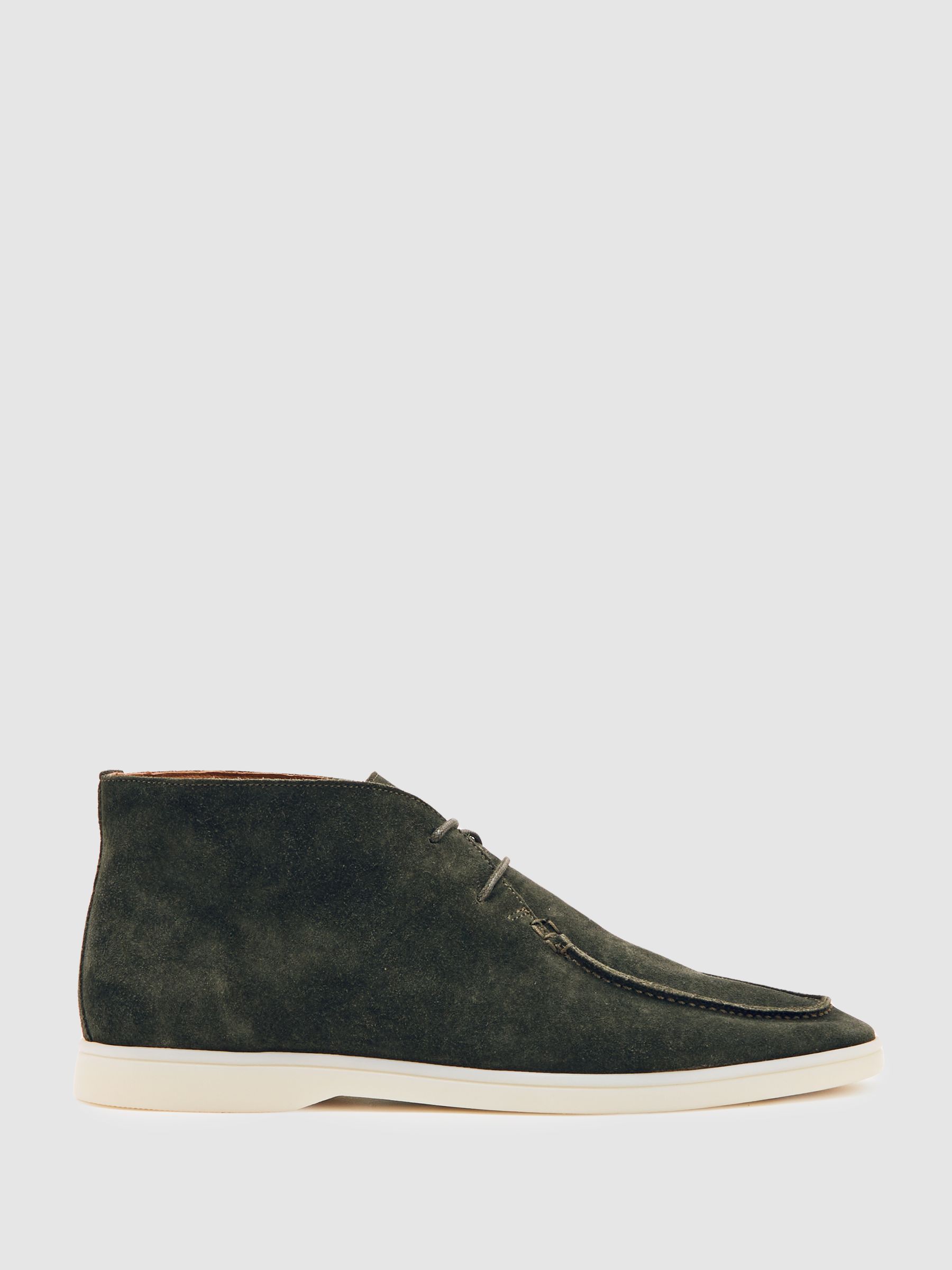 Suede Lace-Up Chukka Boots in Forest Green - Image 1 of 5