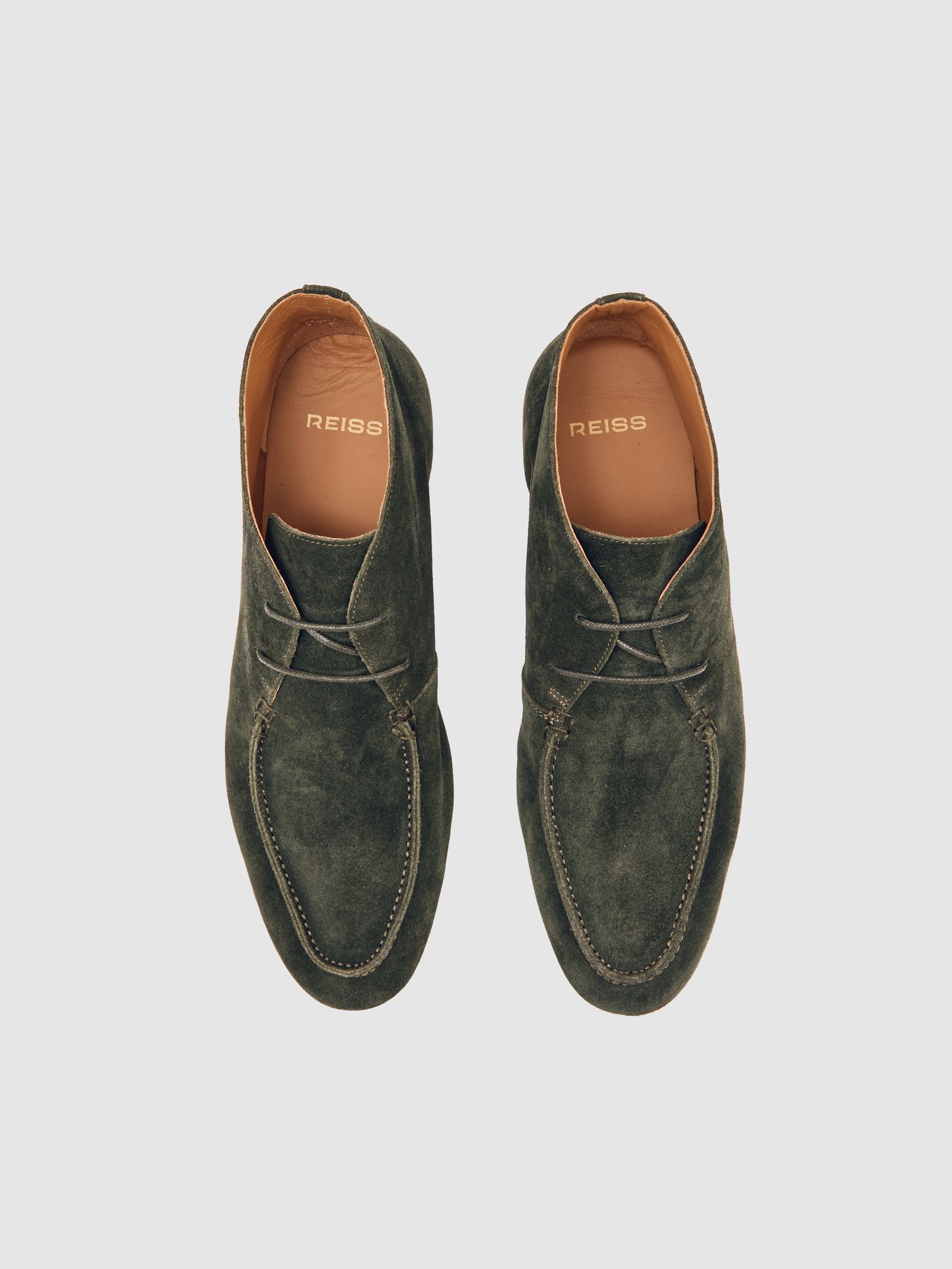Suede Lace-Up Chukka Boots in Forest Green - Image 3 of 5