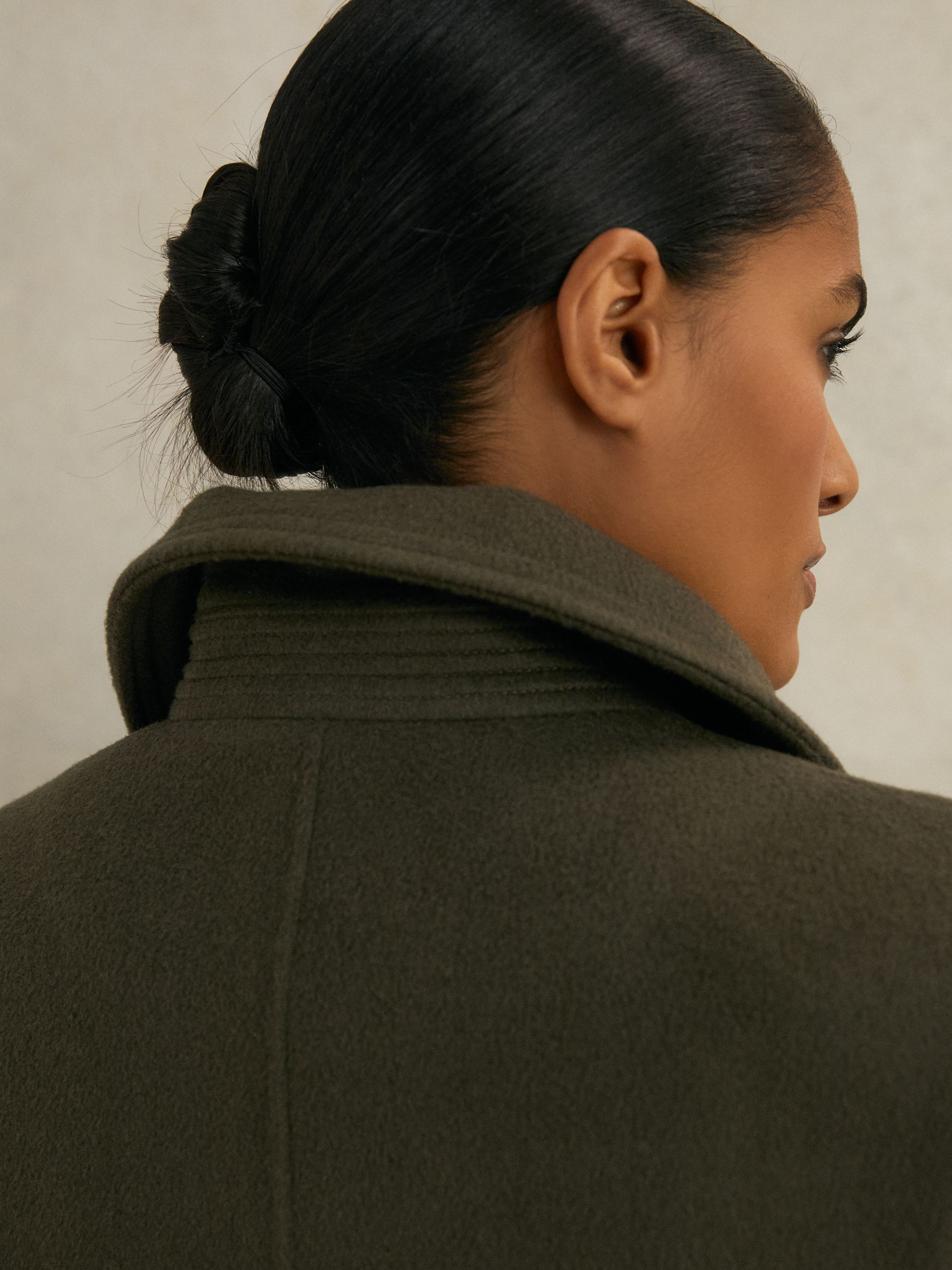 Atelier Wool Belted Blindseam Coat in Khaki - Image 5 of 8