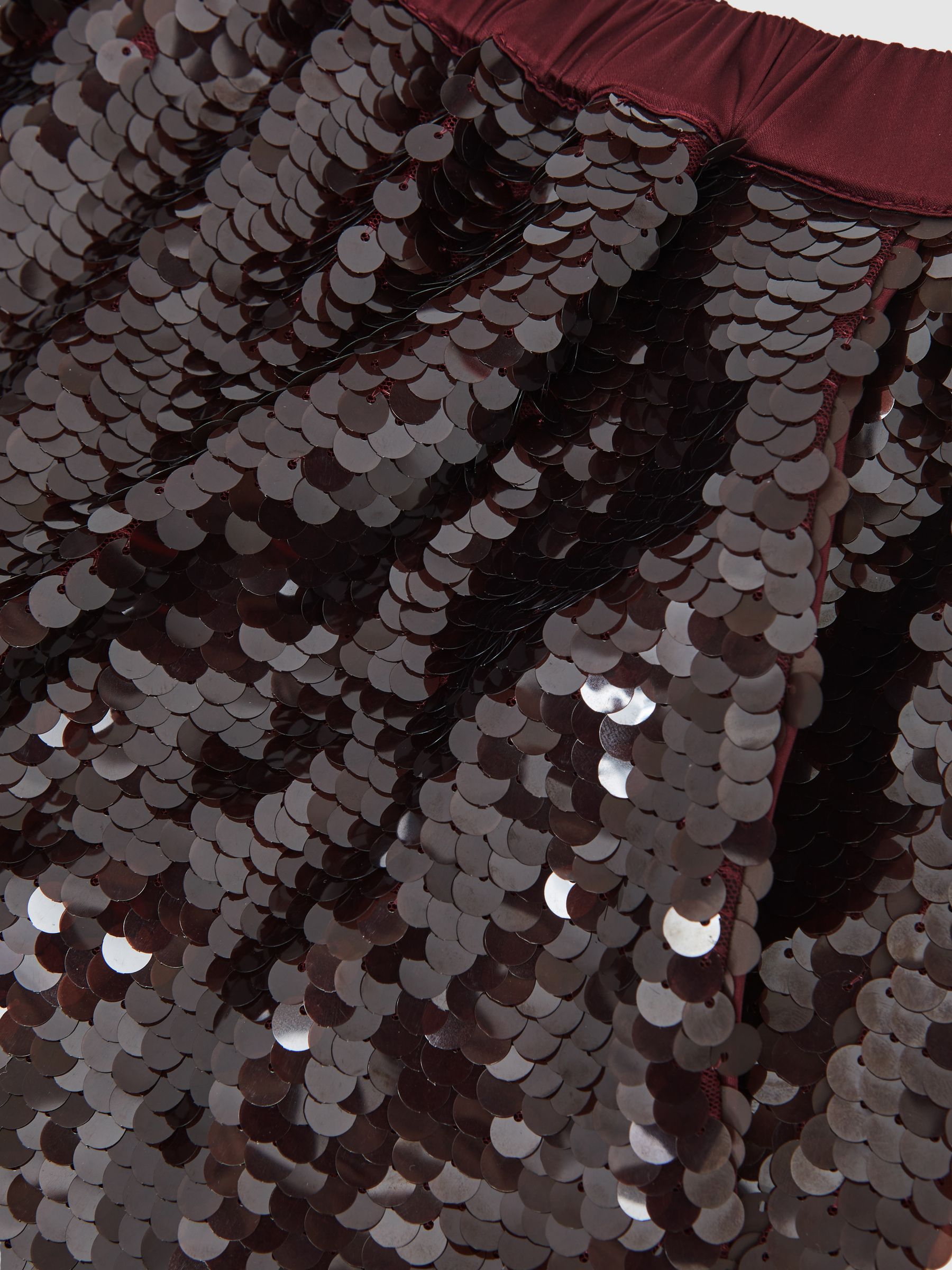 Sequin Shorts in Burgundy - image 2