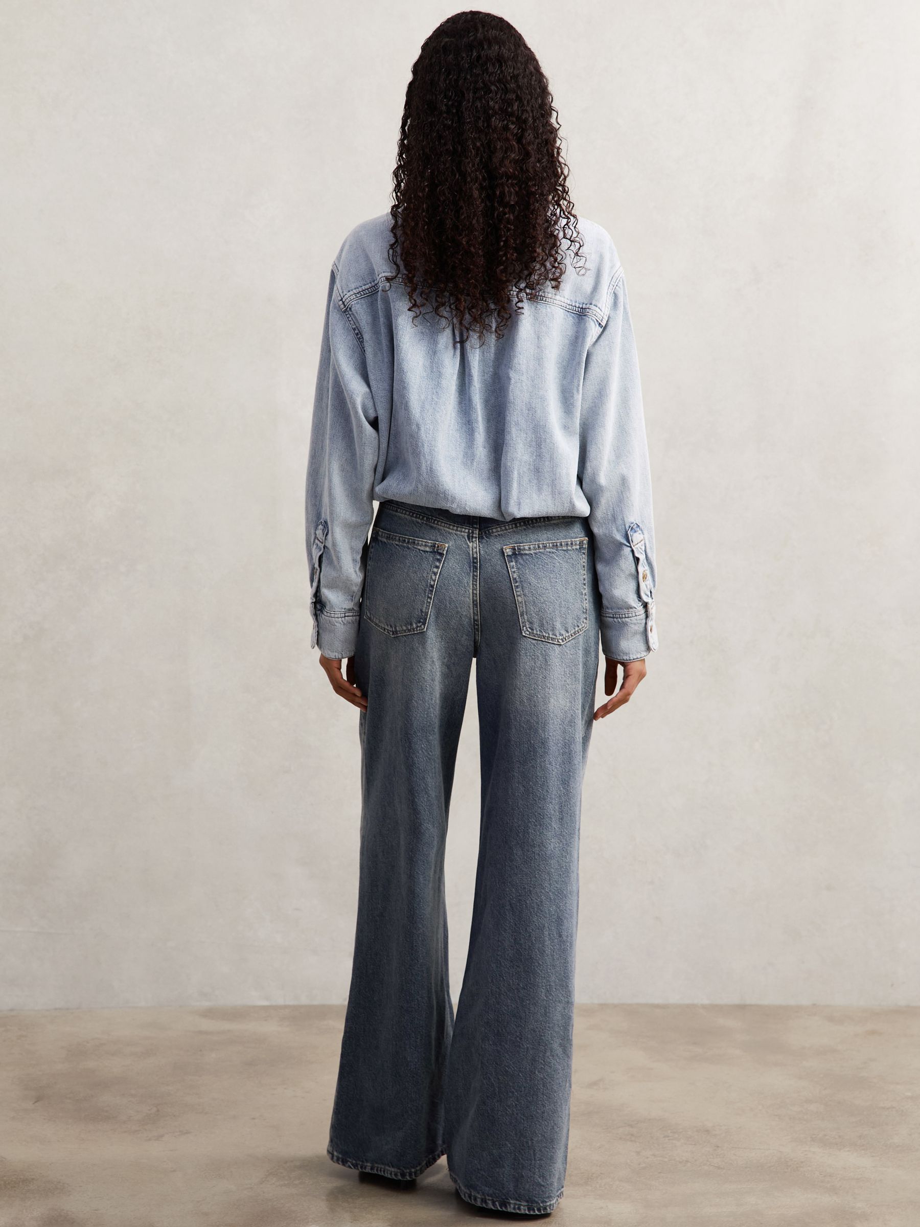 Good American Denim Shirt Jumpsuit in Indigo Blue - image 4