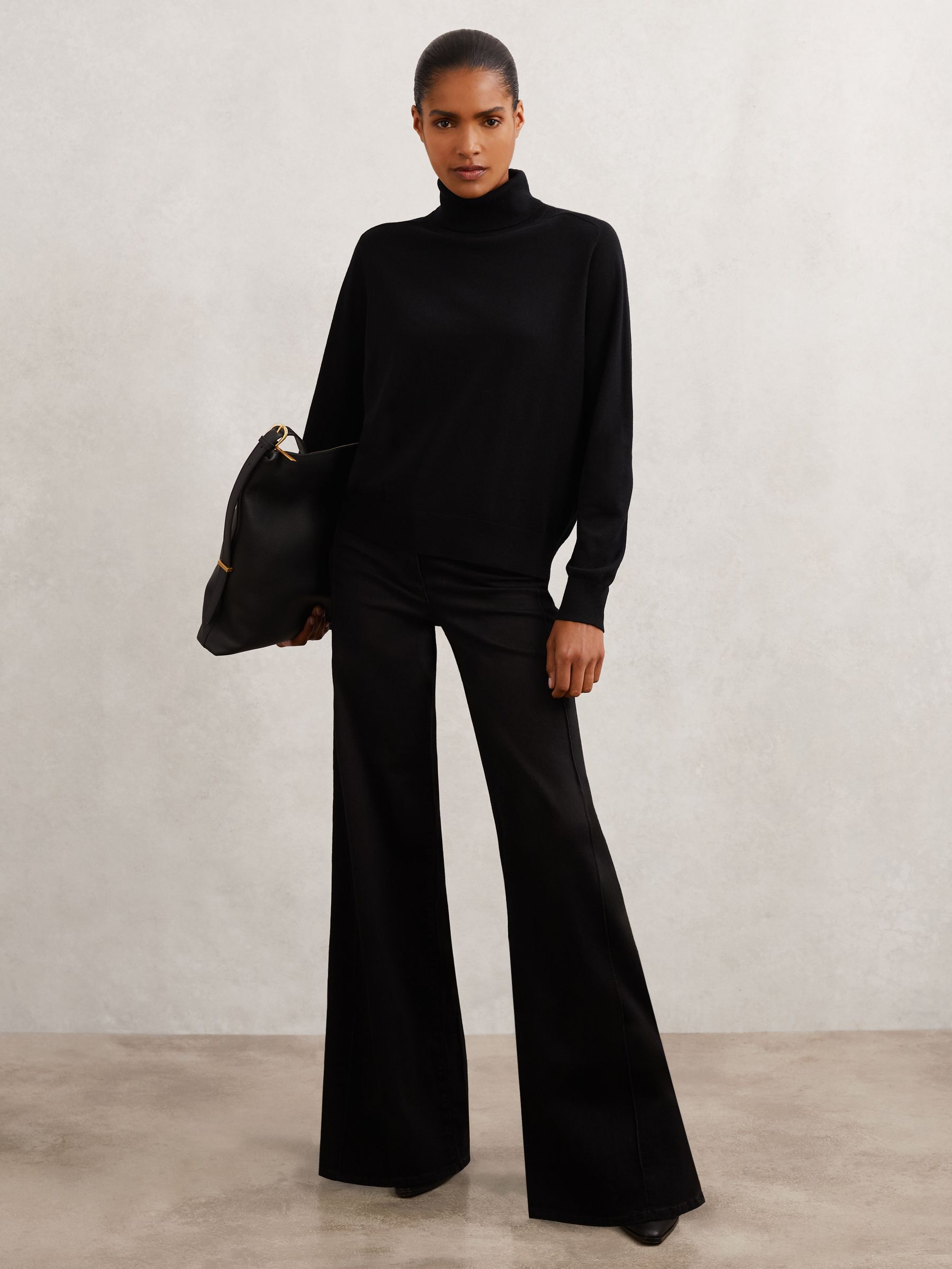 Wool Roll-Neck Jumper in Black - image 4