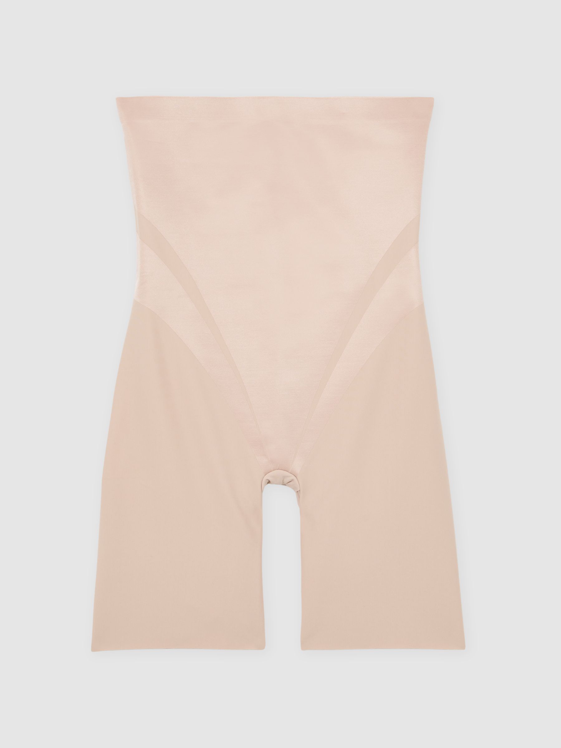 Spanx High-Waisted Mid-Thigh Shorts in Champagne Beige - Image 1 of 2