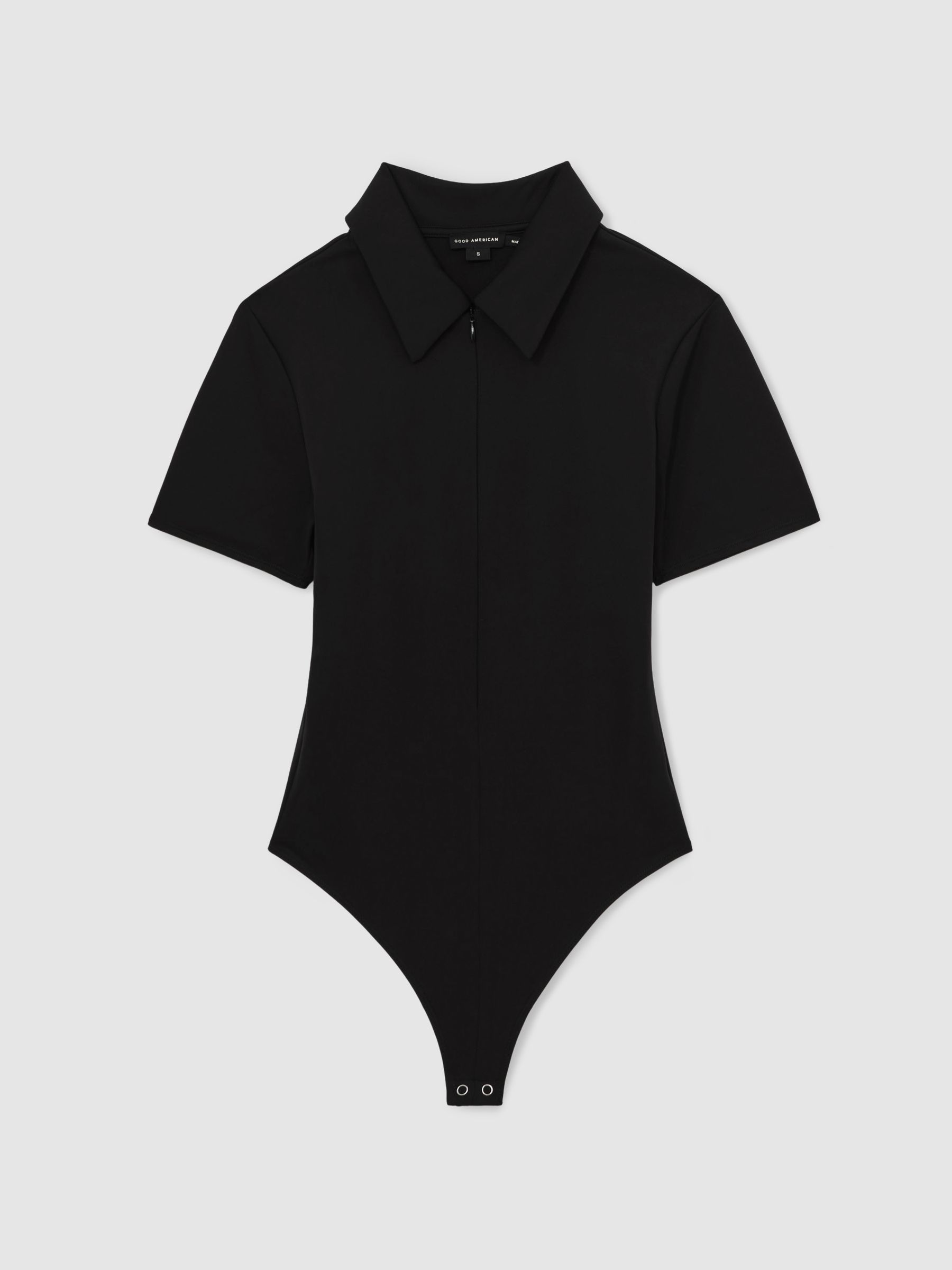 Good American Scuba Collared Bodysuit in Black