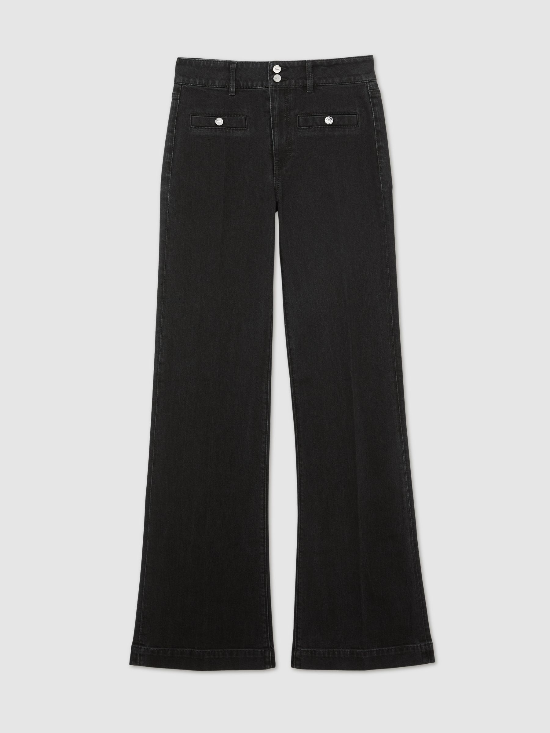 Paige Leenah Wide Waistband Jeans in Washed Black - Image 1 of 2 Paige Leenah Wide Waistband Jeans in Washed Black - Image 1 of 2