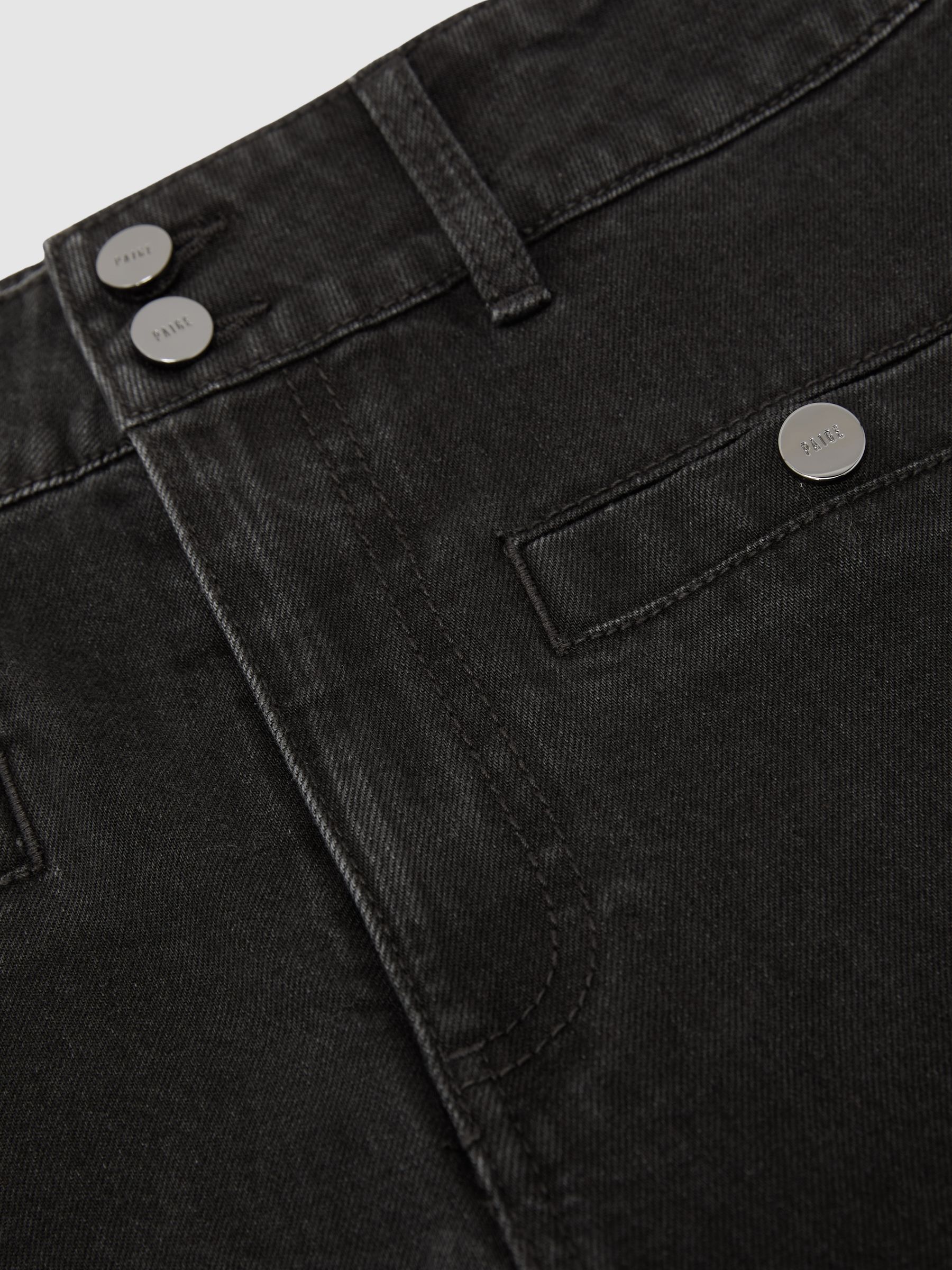 Paige Leenah Wide Waistband Jeans in Washed Black - Image 2 of 2 Paige Leenah Wide Waistband Jeans in Washed Black - Image 2 of 2