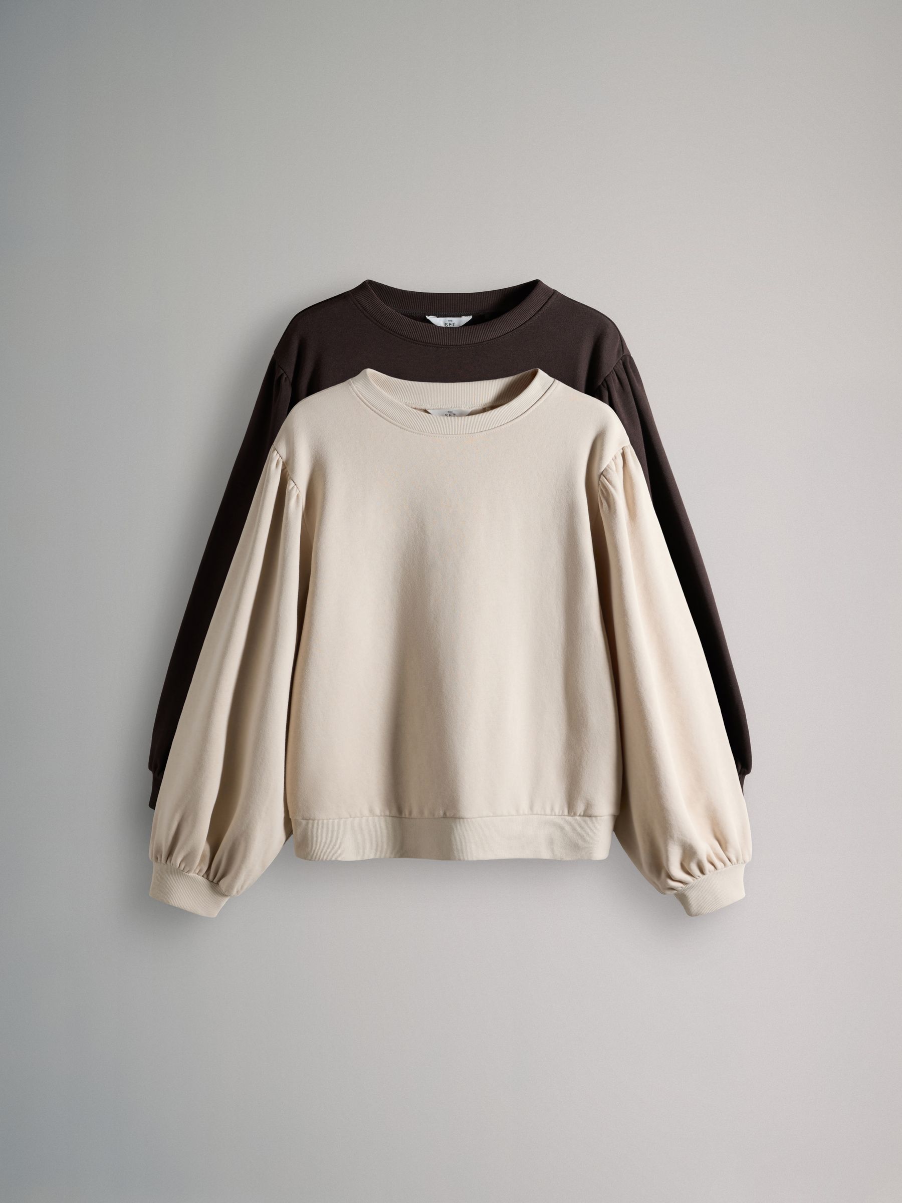 2 Pack Relaxed Crew Neck Puff Sleeve Sweatshirts - Image 2 of 8