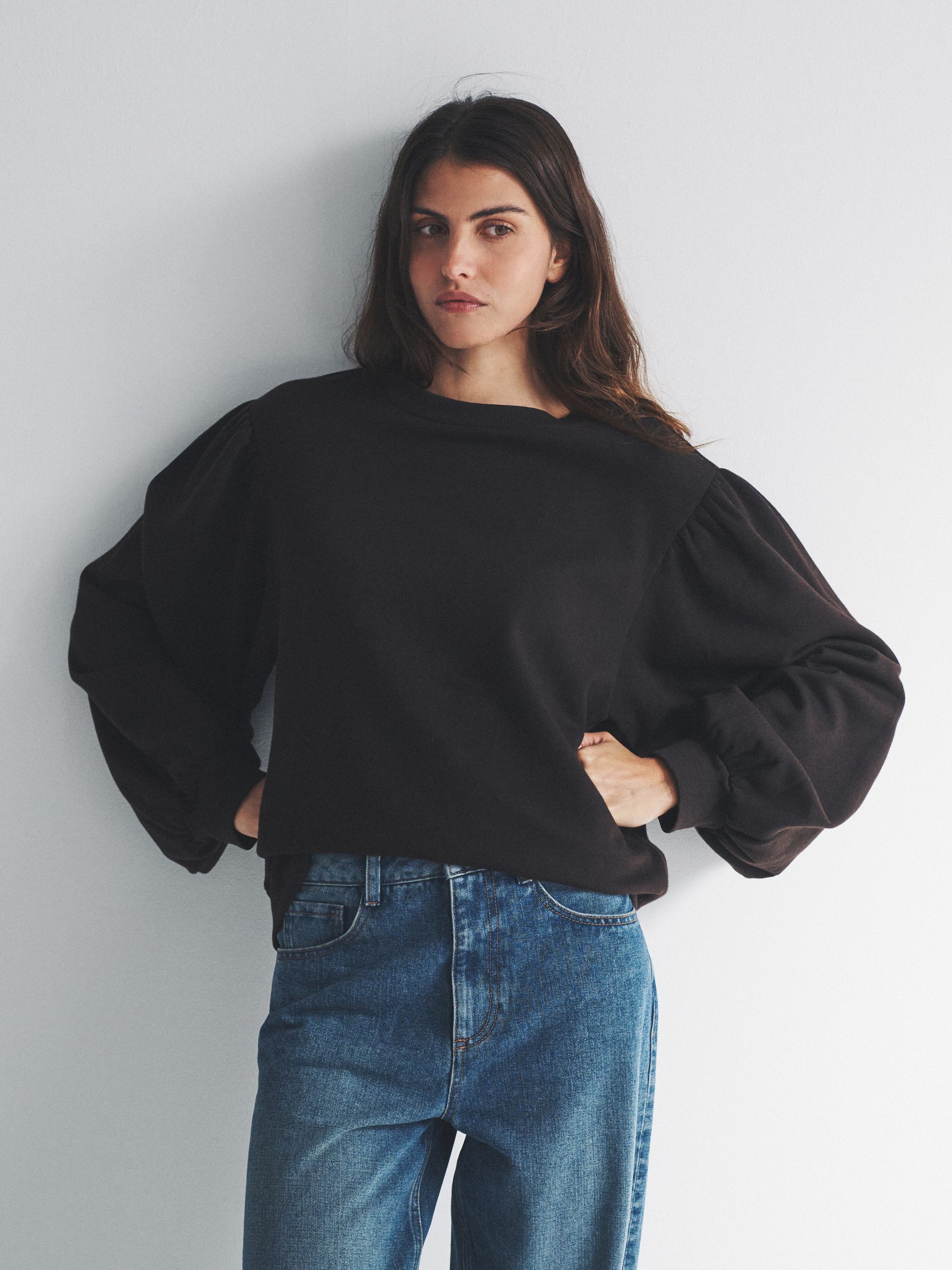 2 Pack Relaxed Crew Neck Puff Sleeve Sweatshirts - Image 3 of 8