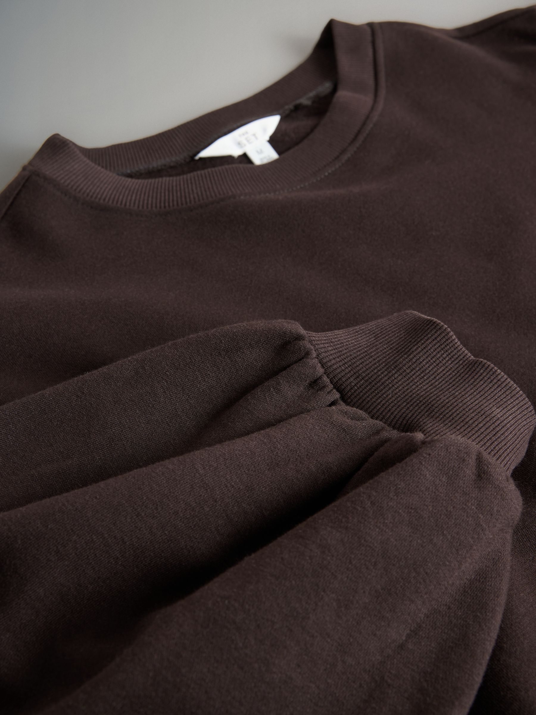 Chocolate Brown/Cream 2 Pack Relaxed Crew Neck Puff Sleeve Sweatshirts - Image 6 of 6 Chocolate Brown/Cream 2 Pack Relaxed Crew Neck Puff Sleeve Sweatshirts - Image 6 of 6