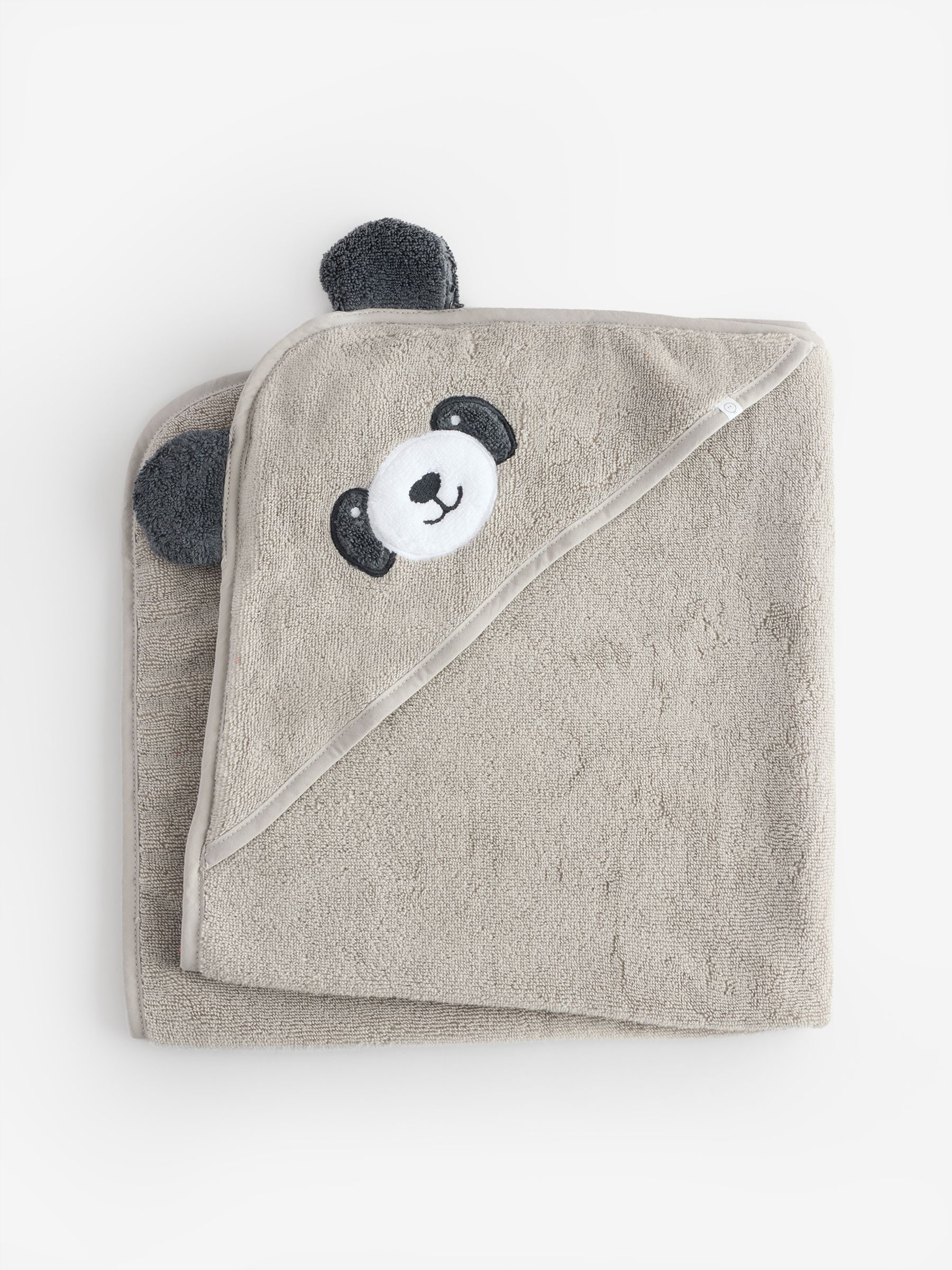 MORI Grey Baby Panda Hooded Towel - Image 4 of 4