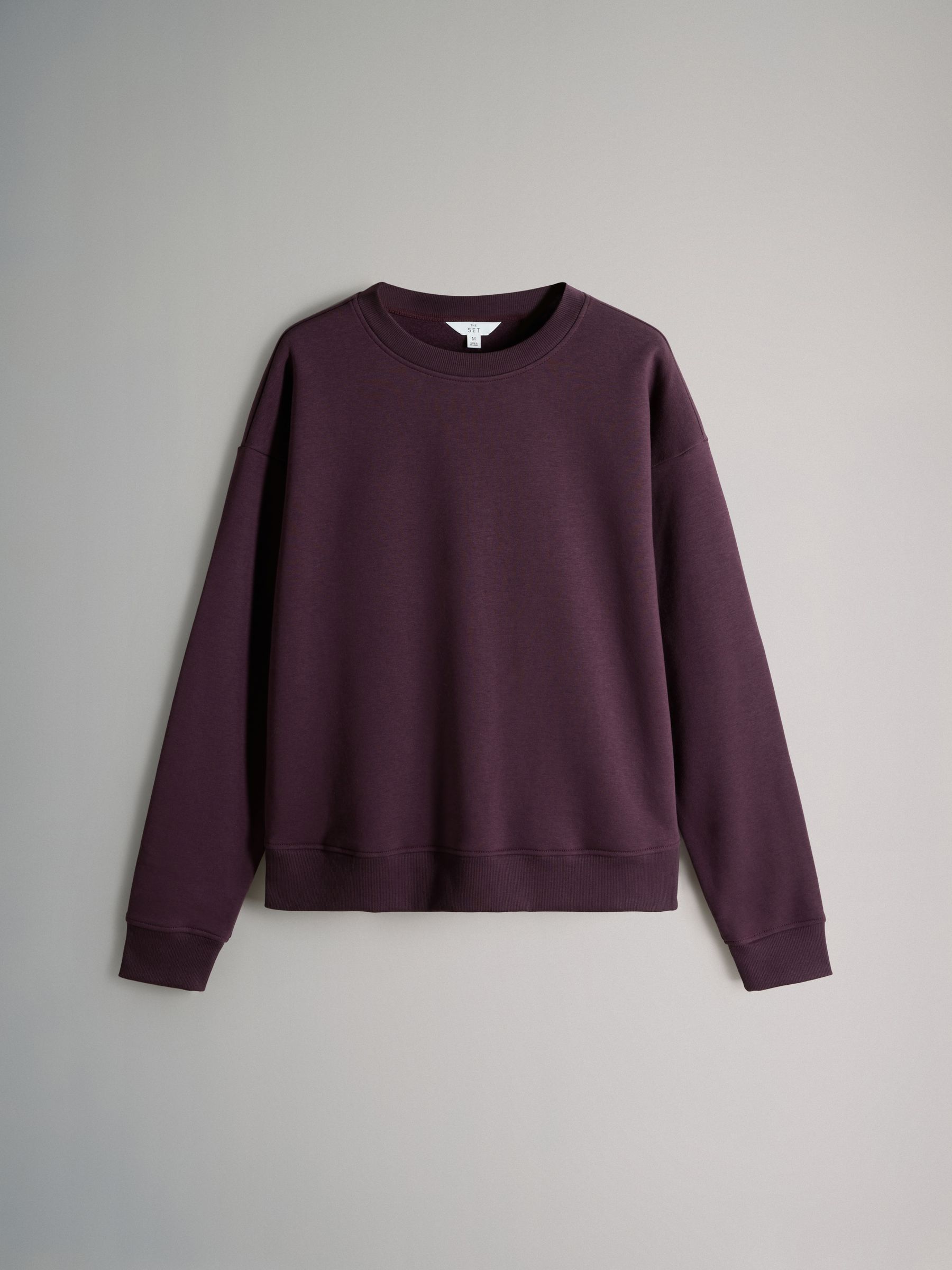 Dark Purple - Crew Neck Sweatshirt and Wide Leg Joggers Set - Image 2 of 5