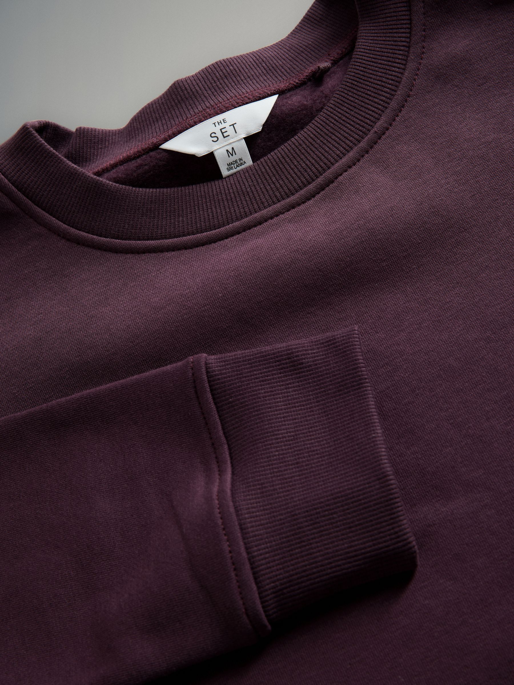 Dark Purple - Crew Neck Sweatshirt and Wide Leg Joggers Set - Image 4 of 5