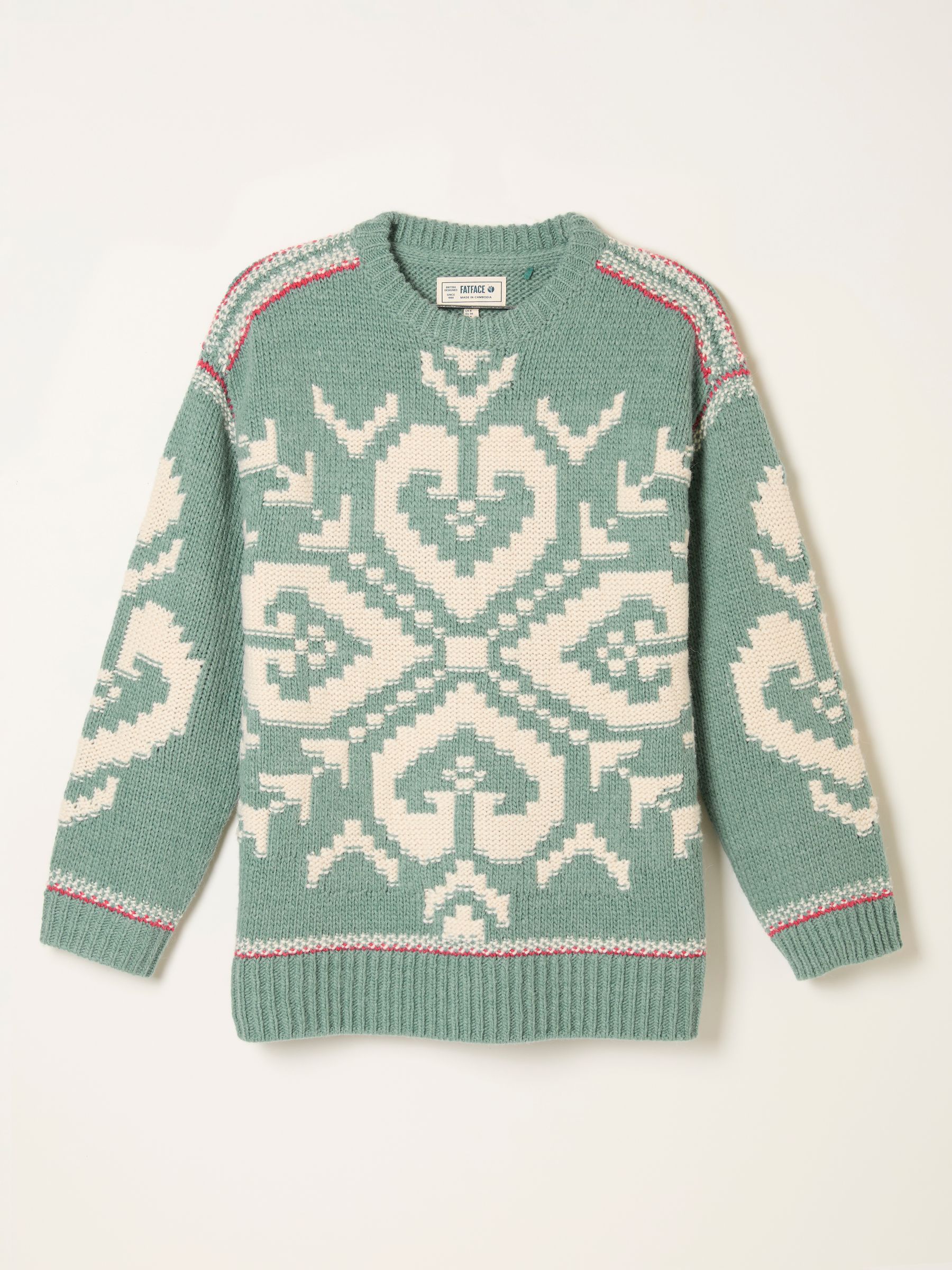 Teal Blue Aspen Snowflake Knitted Jumper - Image 8 of 8