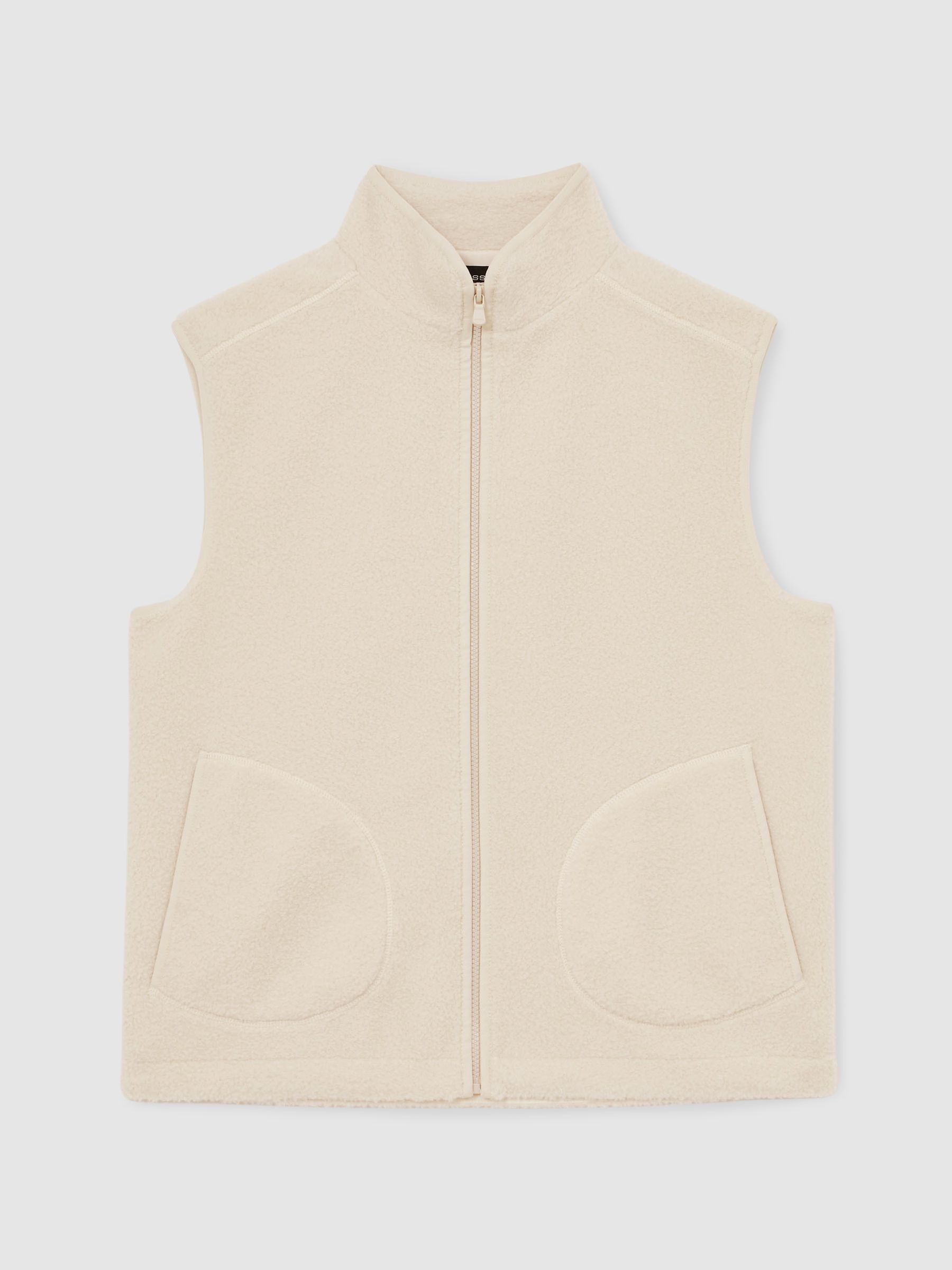 Fleece Zip-Through Gilet in Ecru - image 1