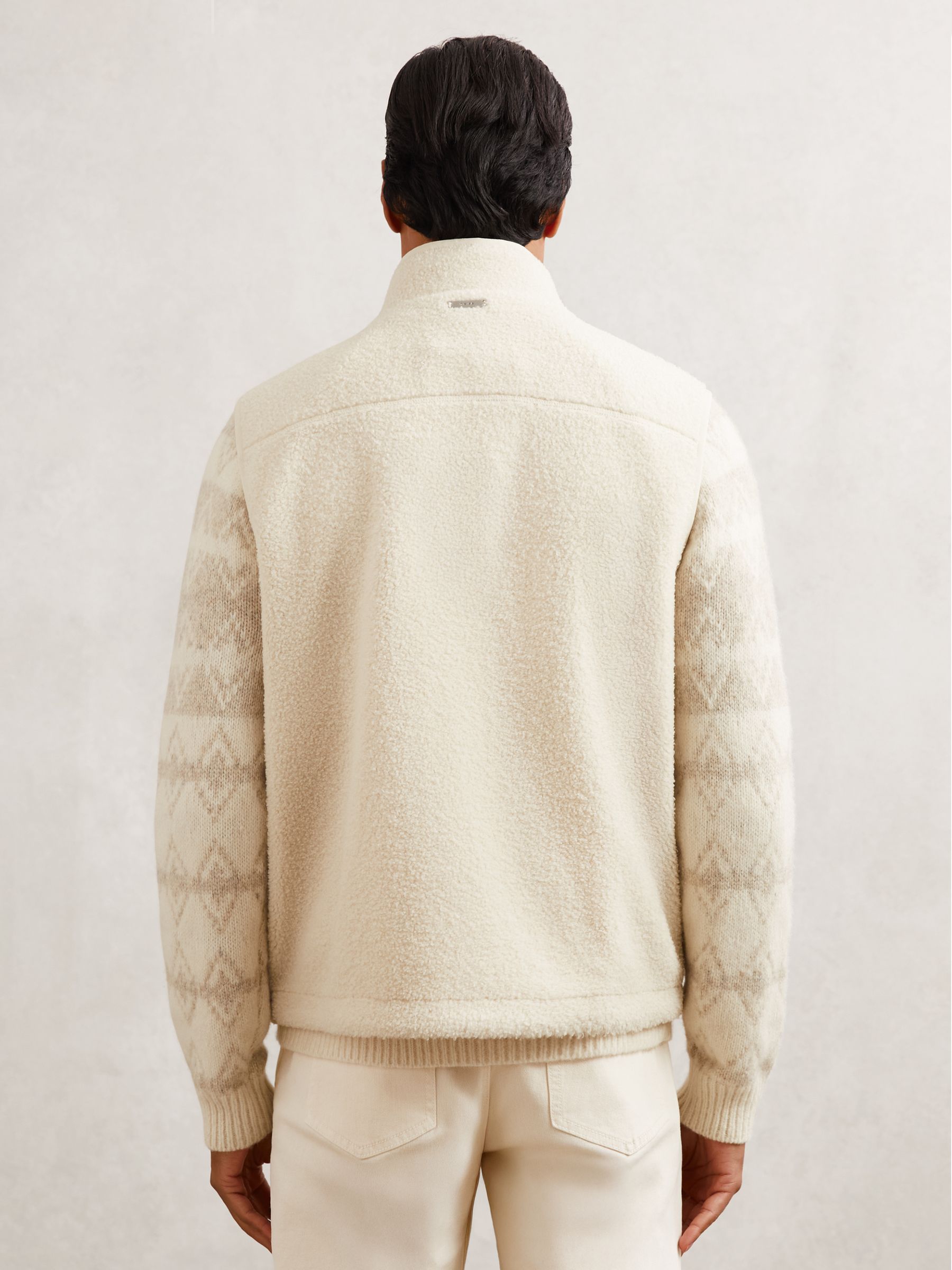 Fleece Zip-Through Gilet in Ecru - image 4