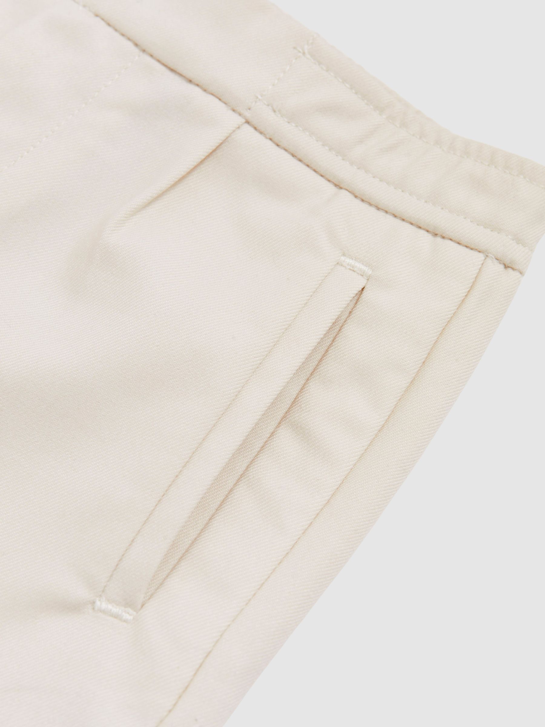 9-13 yrs Relaxed-Fit Pleated Tapered Trousers in Off White - Image 4 of 4