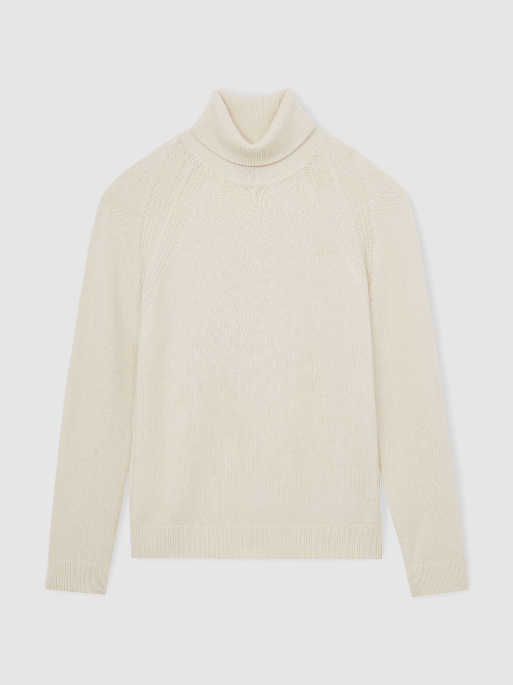 Wool-Cashmere Roll-Neck Jumper in Off White - Image 2 of 6