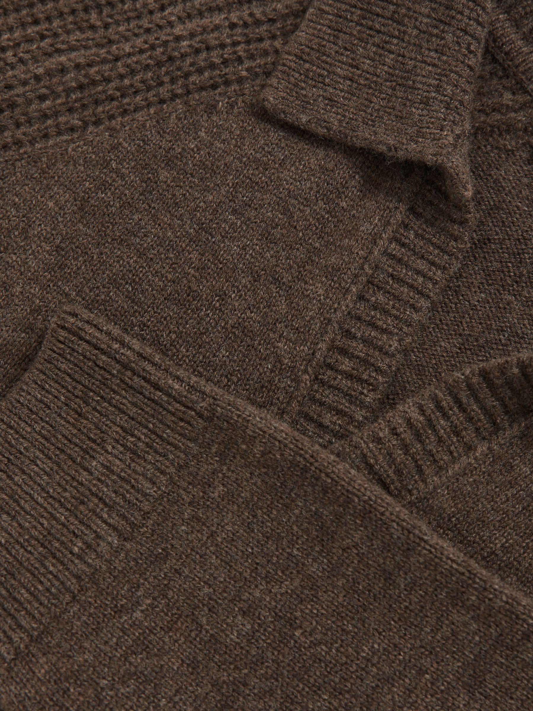 Wool-Cashmere Open-Collar Jumper in Pecan Brown - image 3
