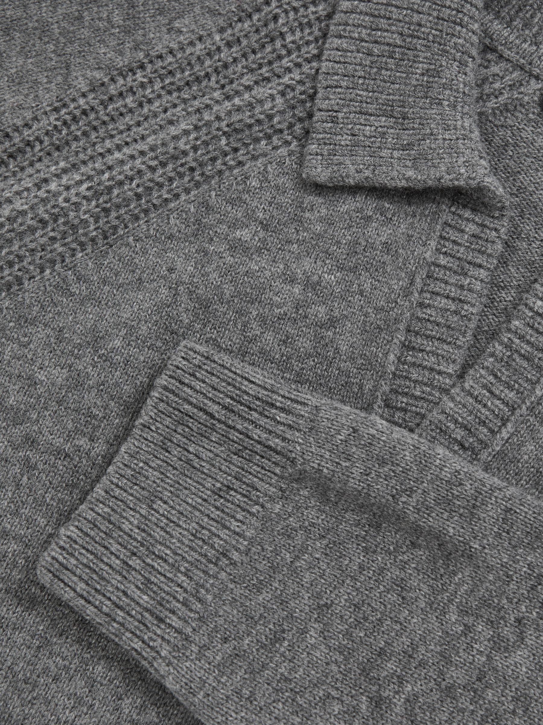 Wool-Cashmere Open-Collar Jumper in Mid Grey Melange - image 3