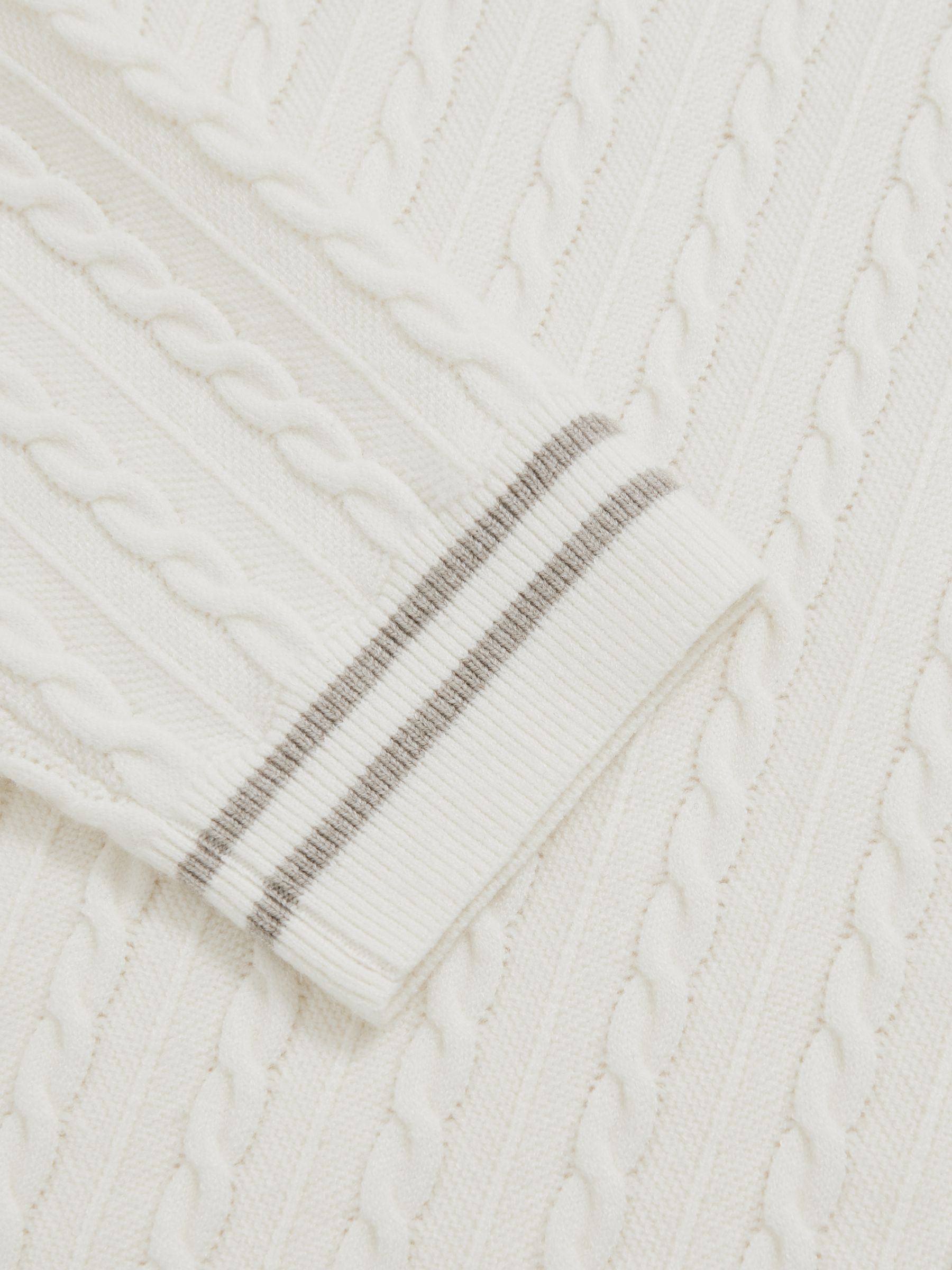 Cable-Knit Jumper With Wool in White - image 3
