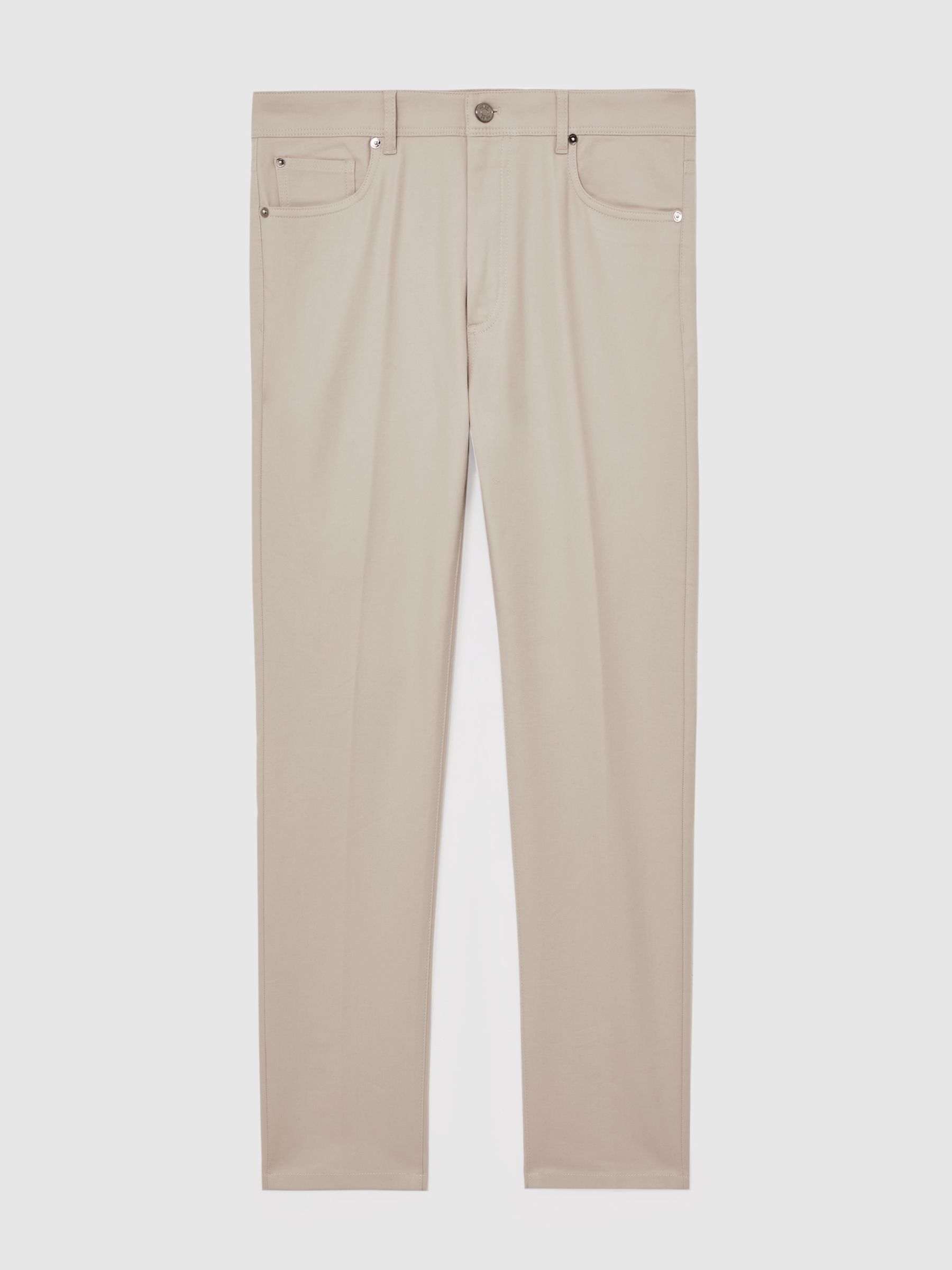 Slim-Fit Five-Pocket Trousers in Stone - image 1