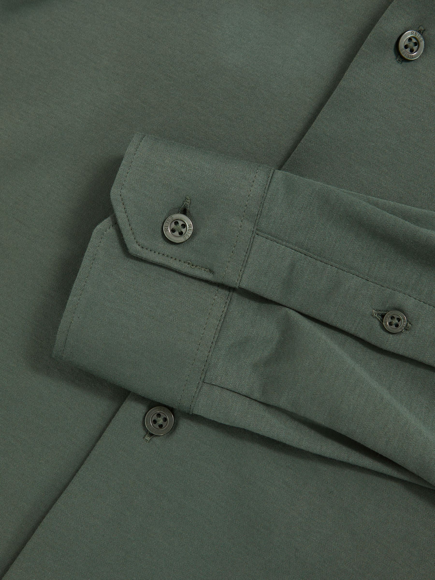 Air-Water Cotton Button-Through Shirt in Kale Green - Image 6 of 6