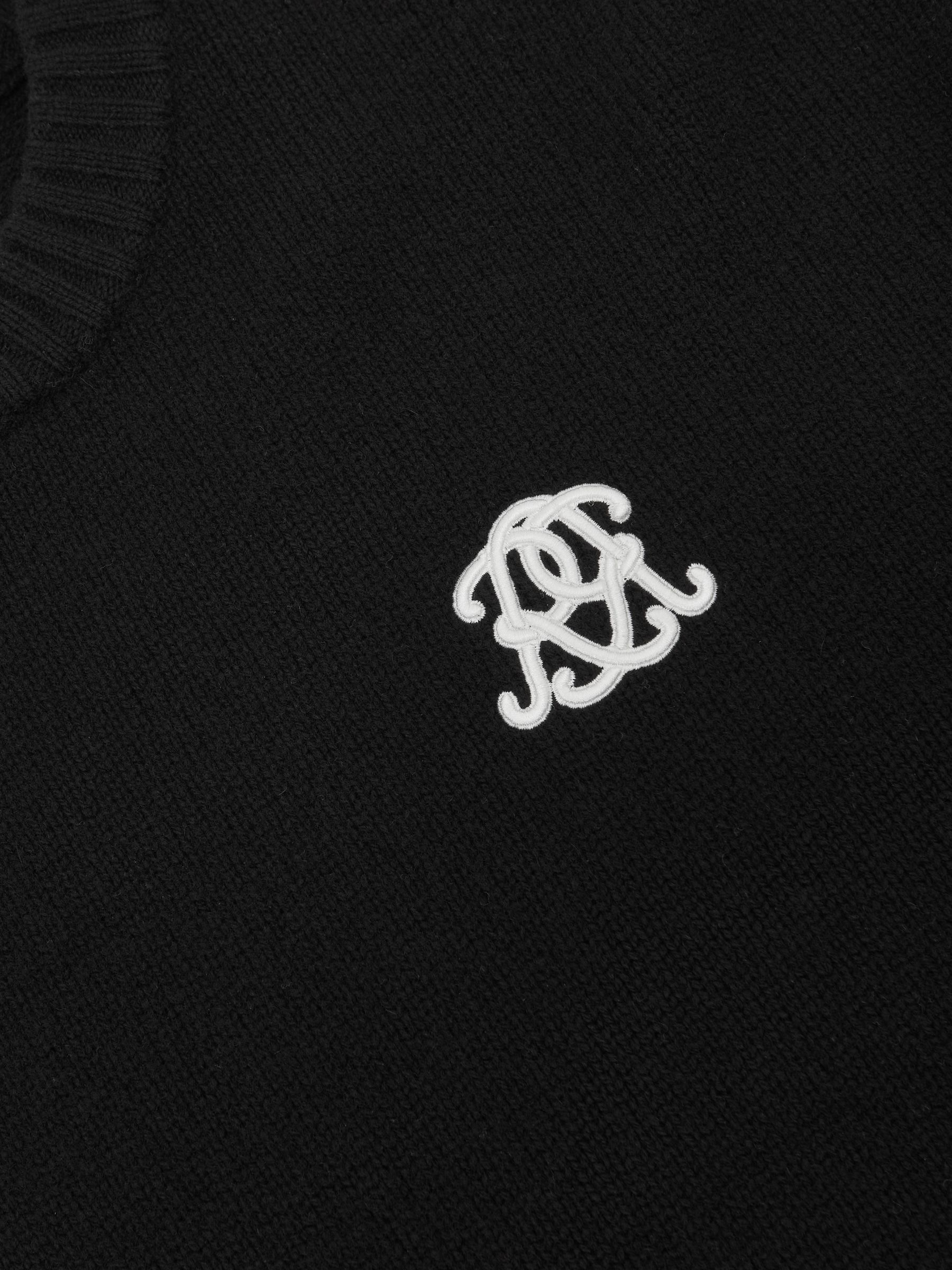 Monogram Embroidered Wool Jumper in Black - Image 7 of 7