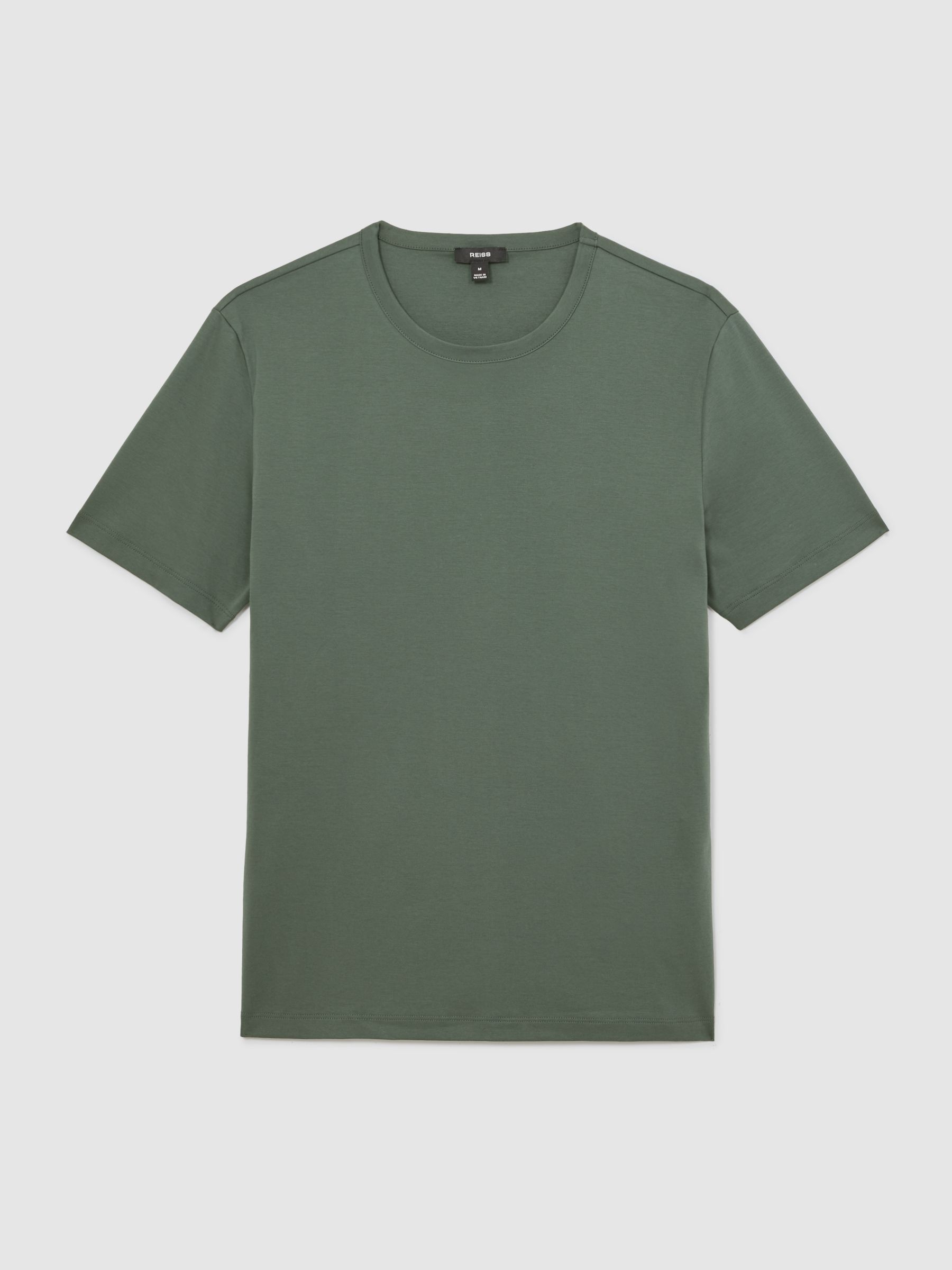 Airwater-Cotton Crew-Neck T-Shirt in Kale Green - Image 2 of 6