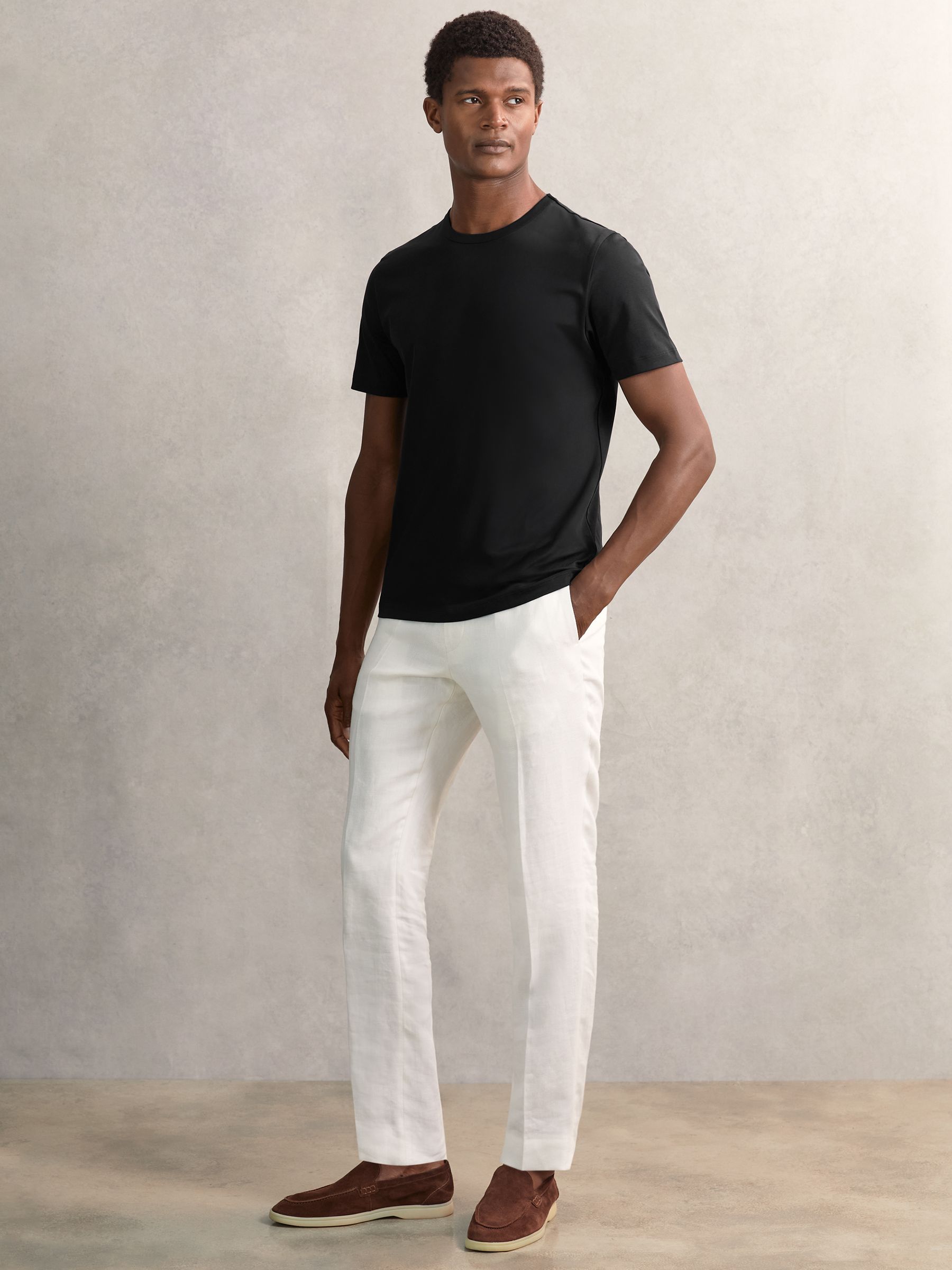 Airwater-Cotton Crew-Neck T-Shirt in Black - Image 1 of 7