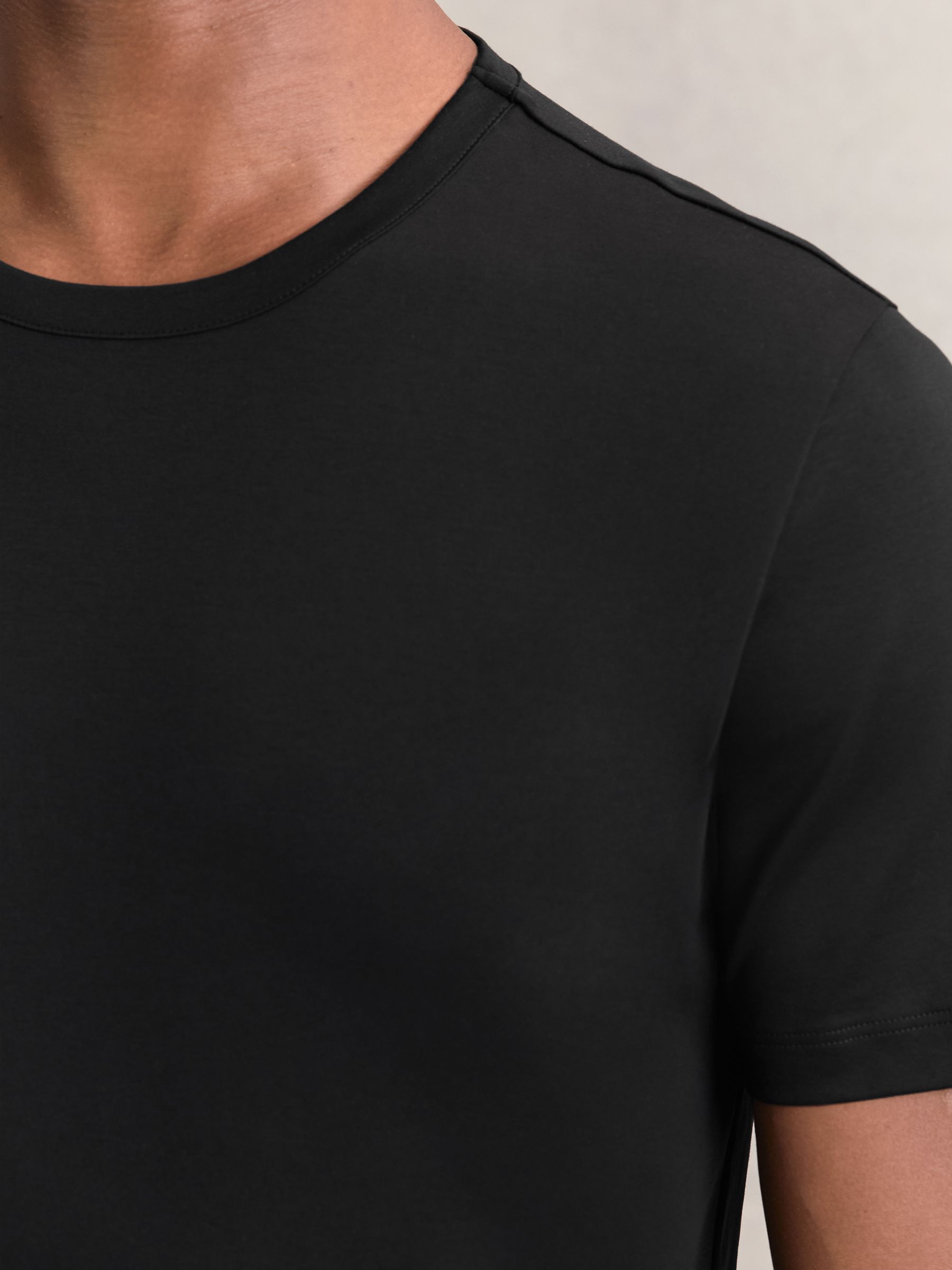 Airwater-Cotton Crew-Neck T-Shirt in Black - Image 4 of 7