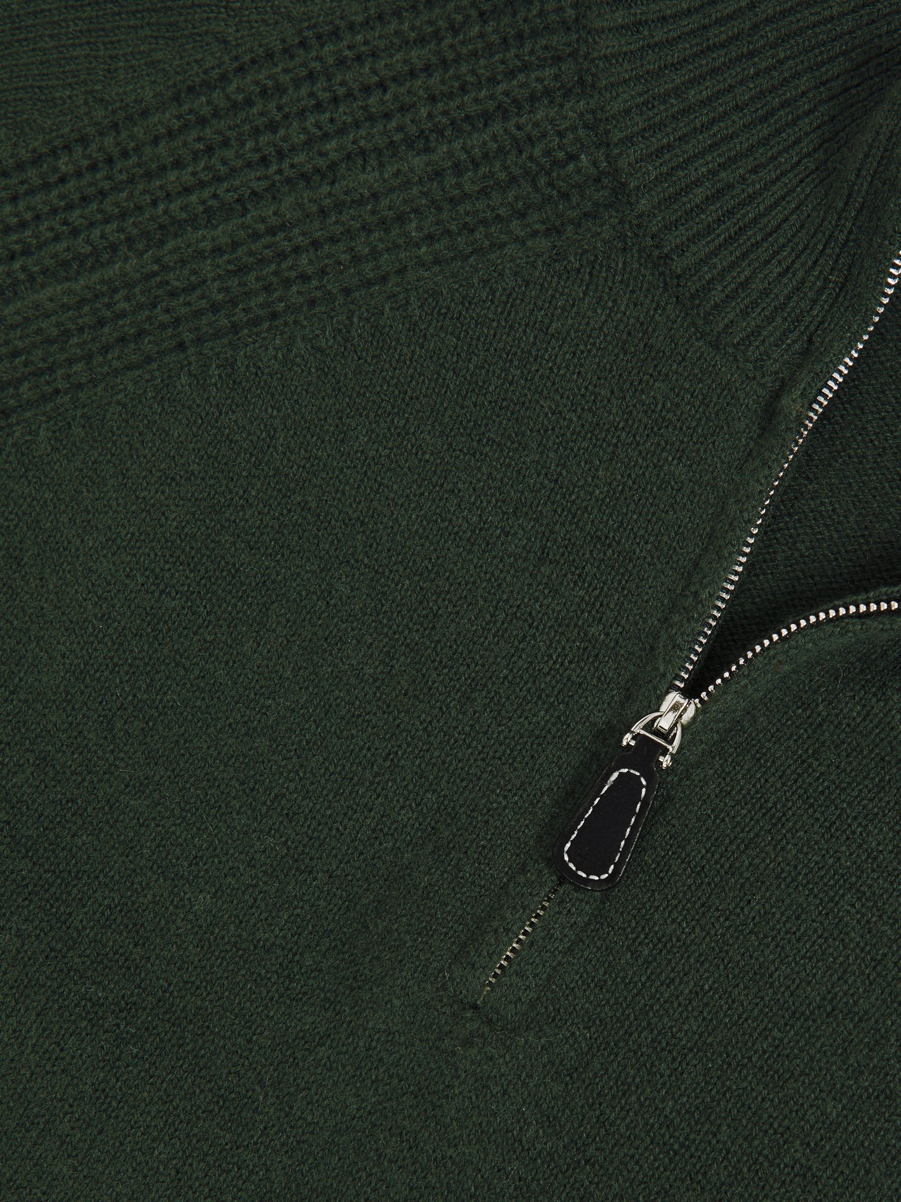 Wool And Cashmere Half-Zip Jumper in Forest Green - Image 7 of 7