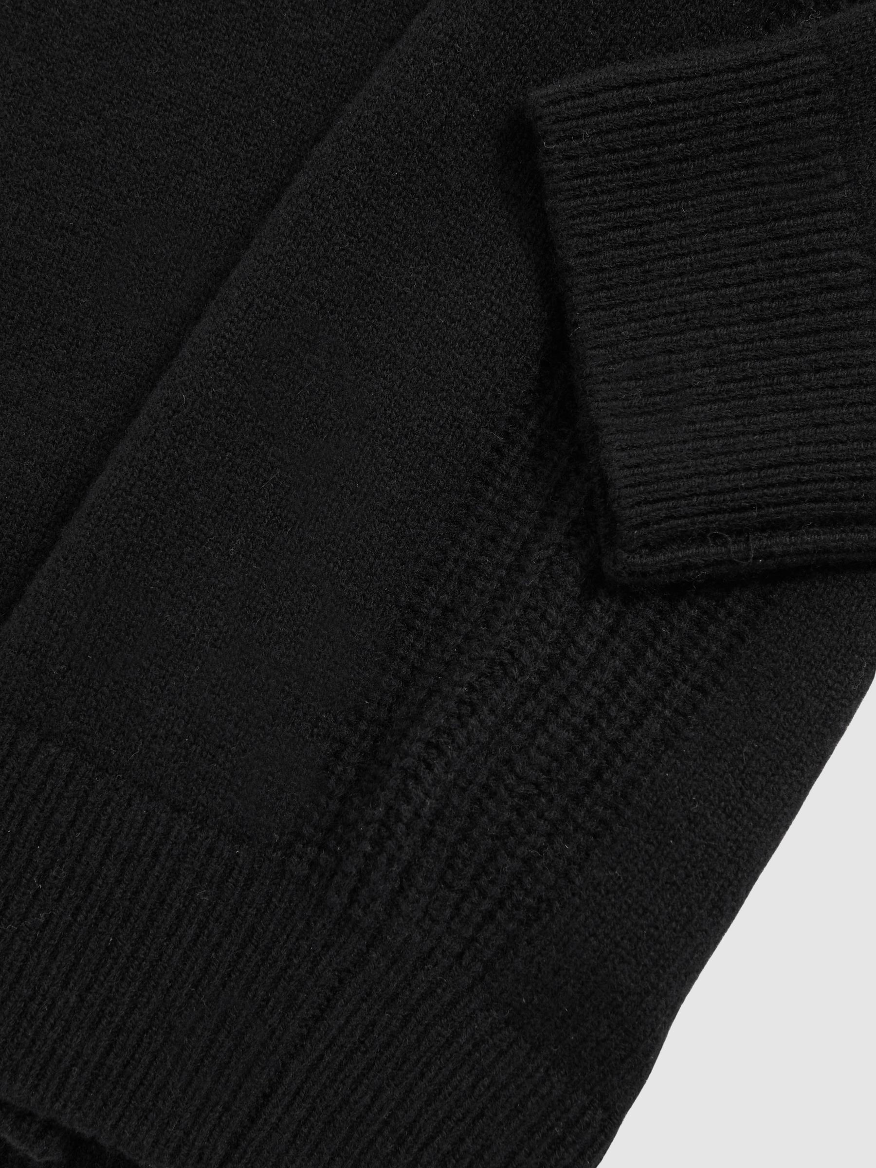 Wool-Cashmere Open-Collar Jumper in Black - image 3