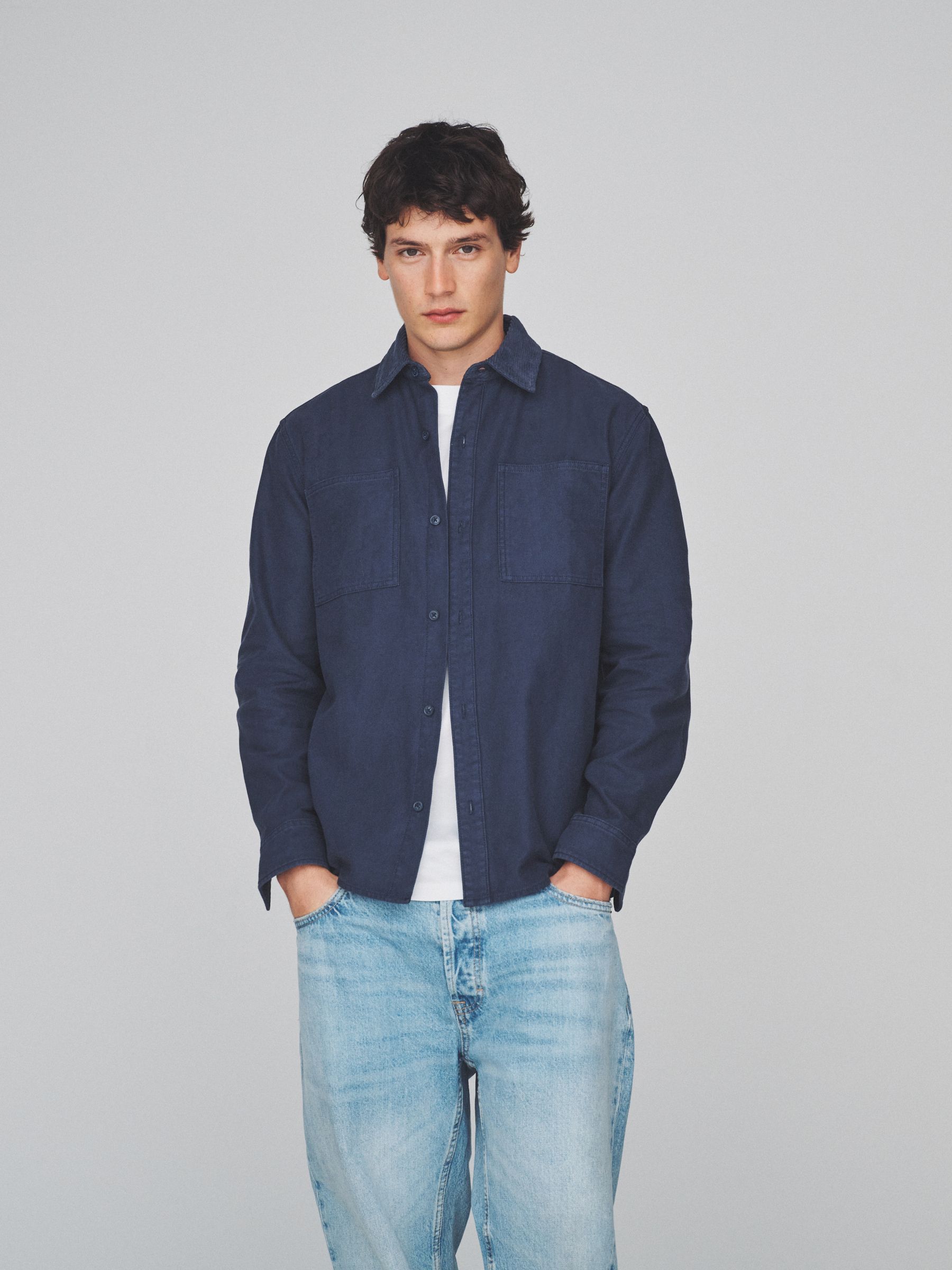 2 Pack Cotton Shackets Navy/Khaki - Image 1 of 6