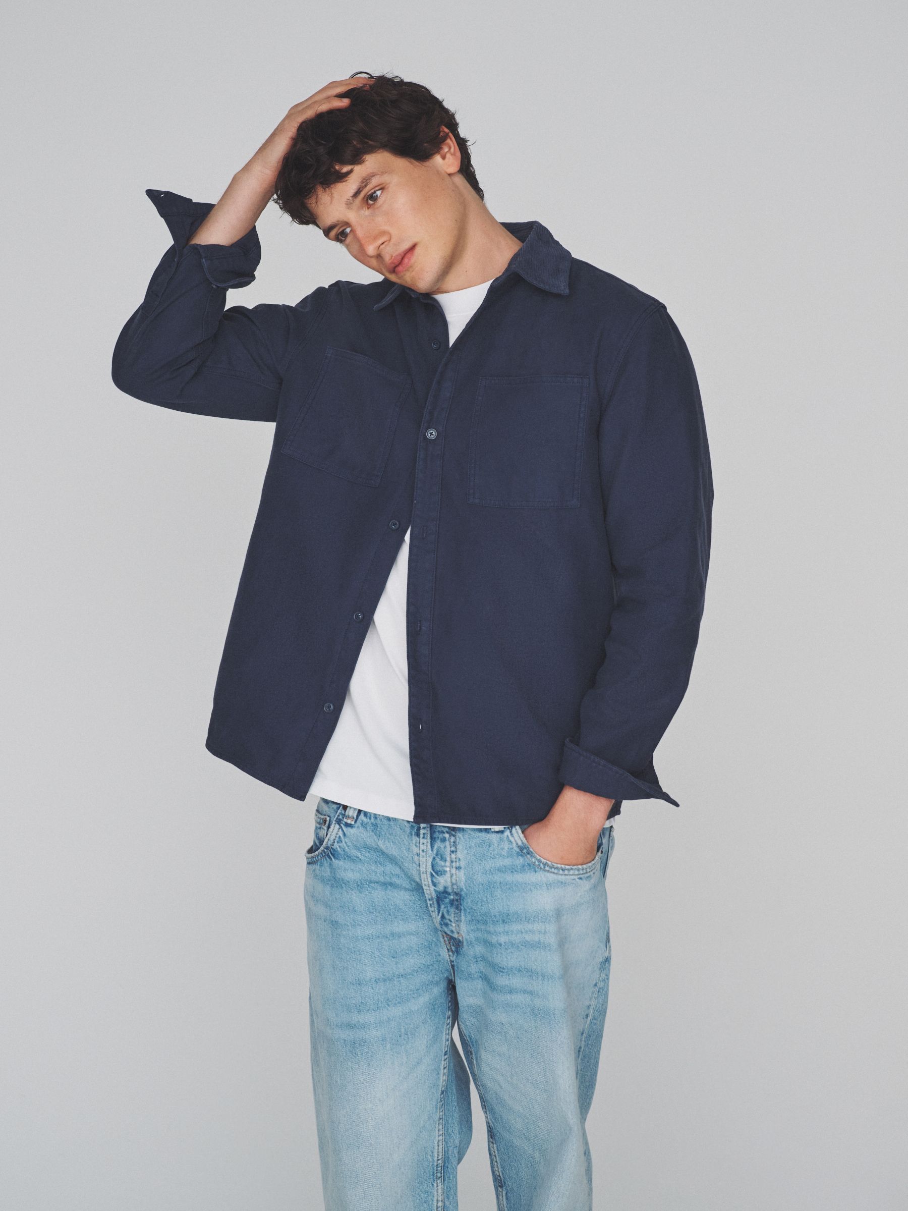 2 Pack Cotton Shackets Navy/Khaki - Image 4 of 6