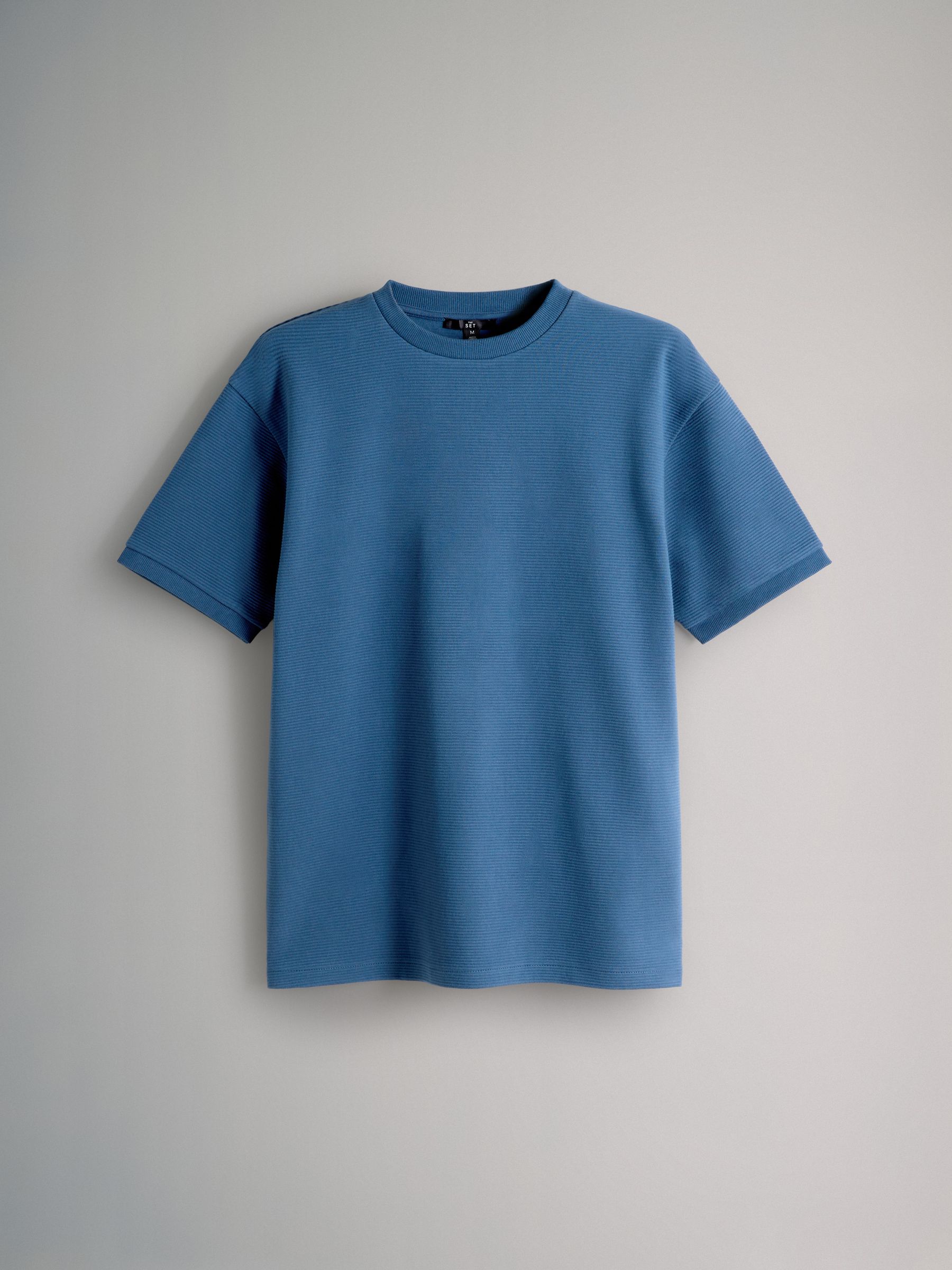 2 Pack Cotton Relaxed Fit Crew Neck TShirt Blue/Green - Image 3 of 5