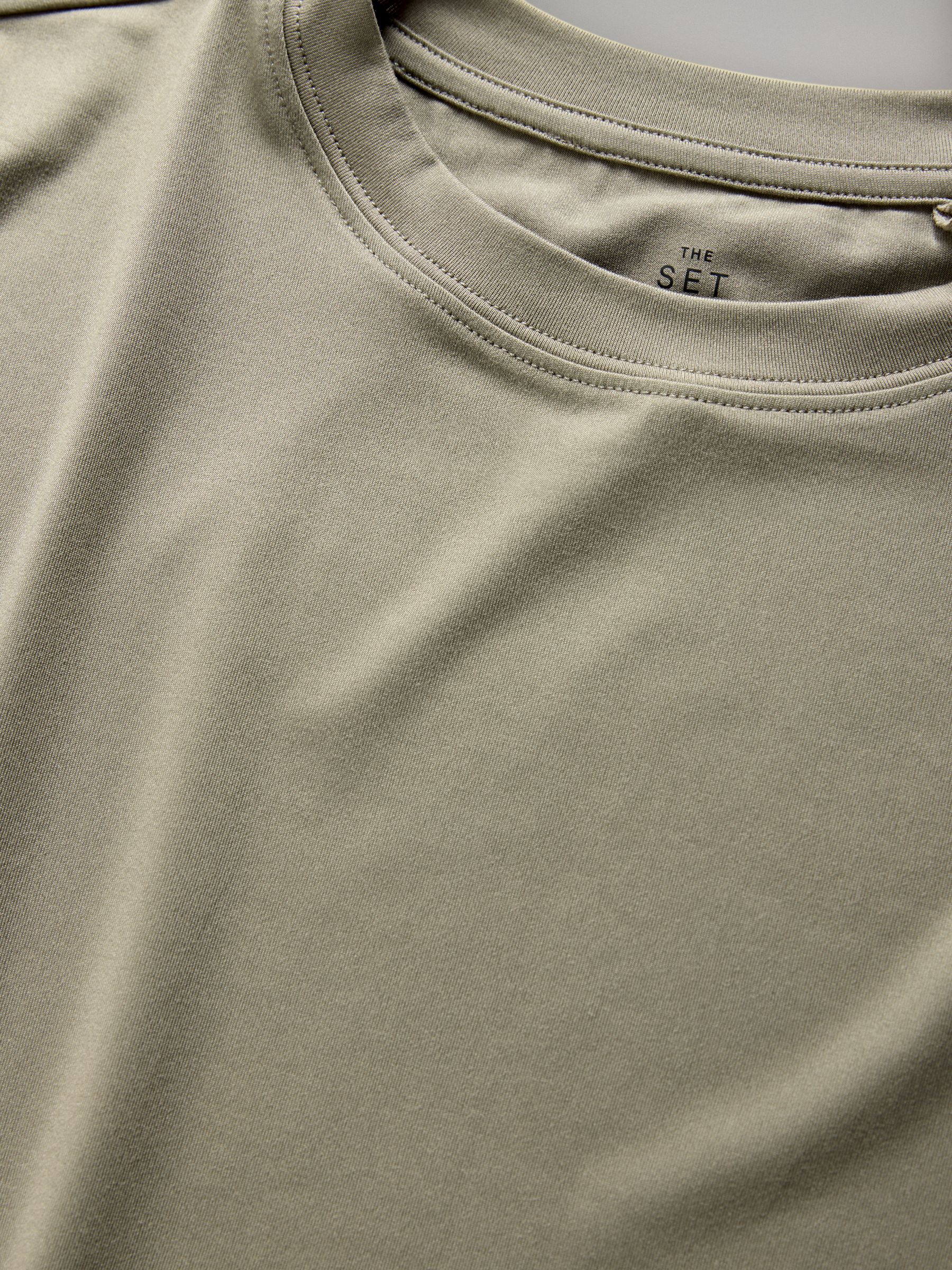 3 Pack Activewear Crew Neck T-Shirts Black/Green/ Brown - Image 5 of 6