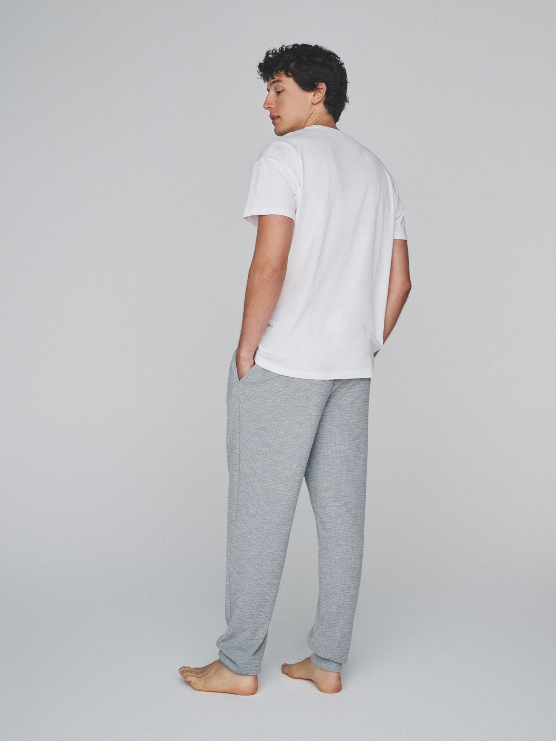 2 Pack Relaxed Fit TShirts and Waffle Loungepants Set Blue/Grey - Image 3 of 5